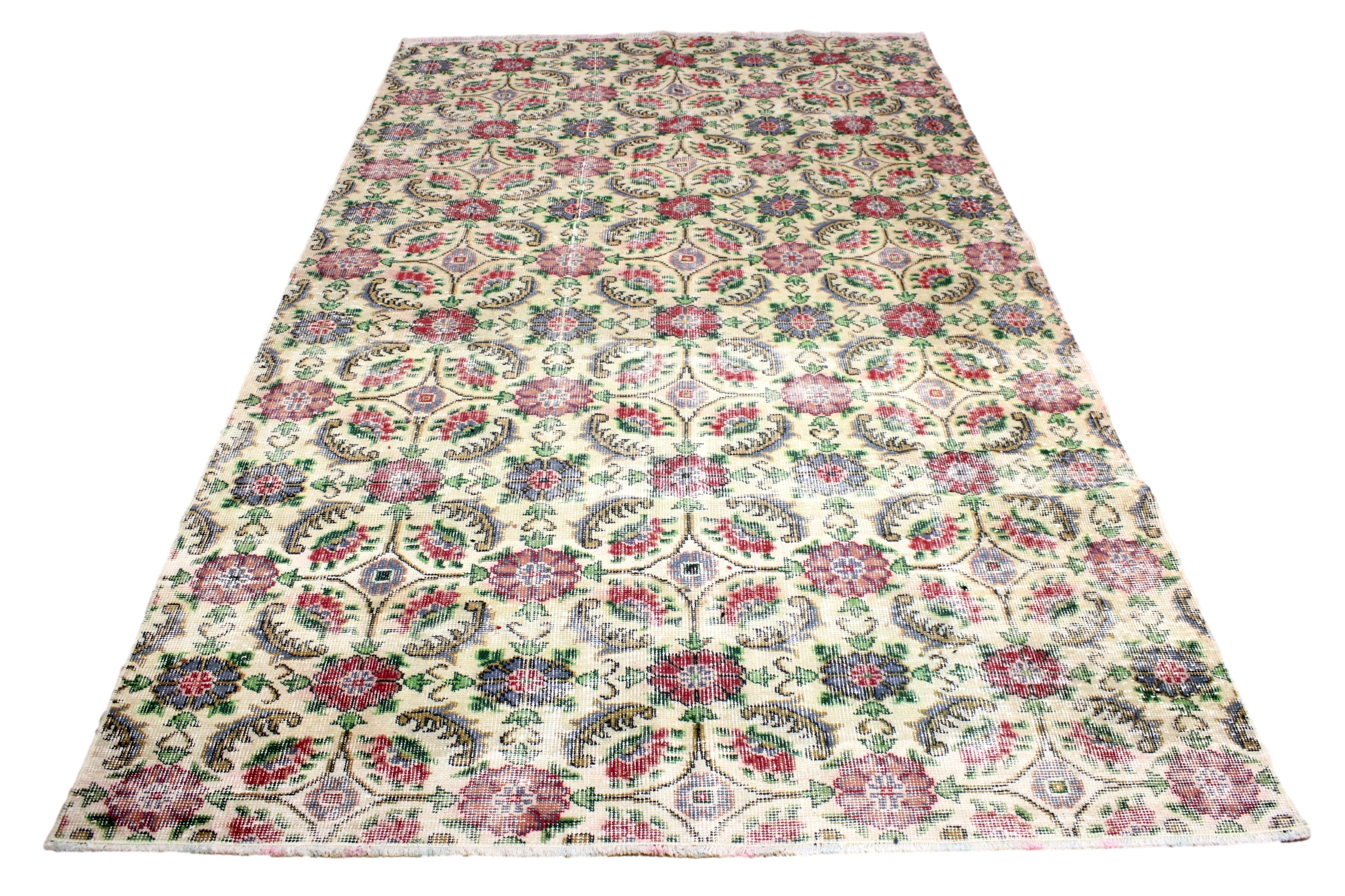 Turkish Vintage Hand-Knotted Wool Rug
