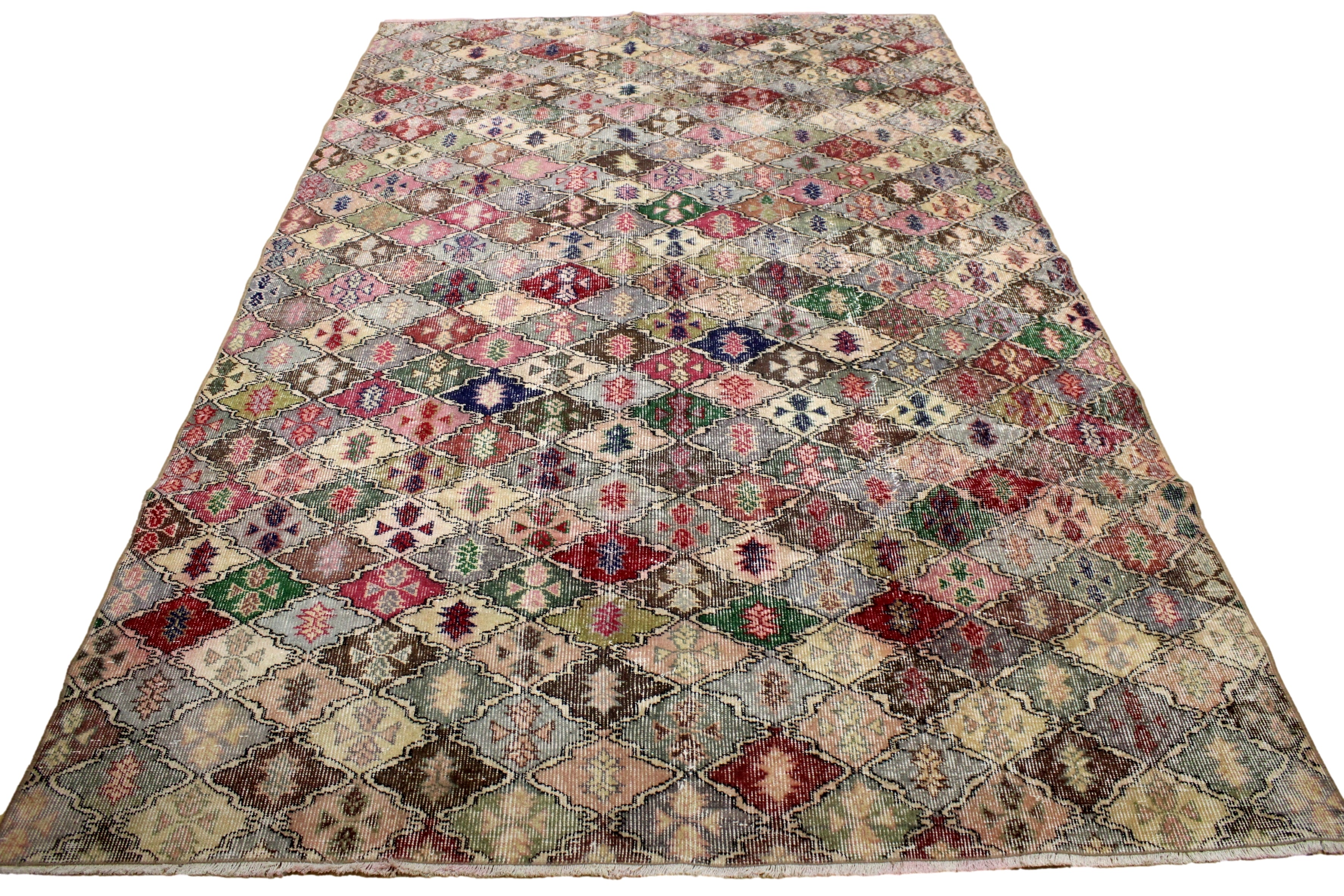 Turkish Vintage Hand-Knotted Wool Rug