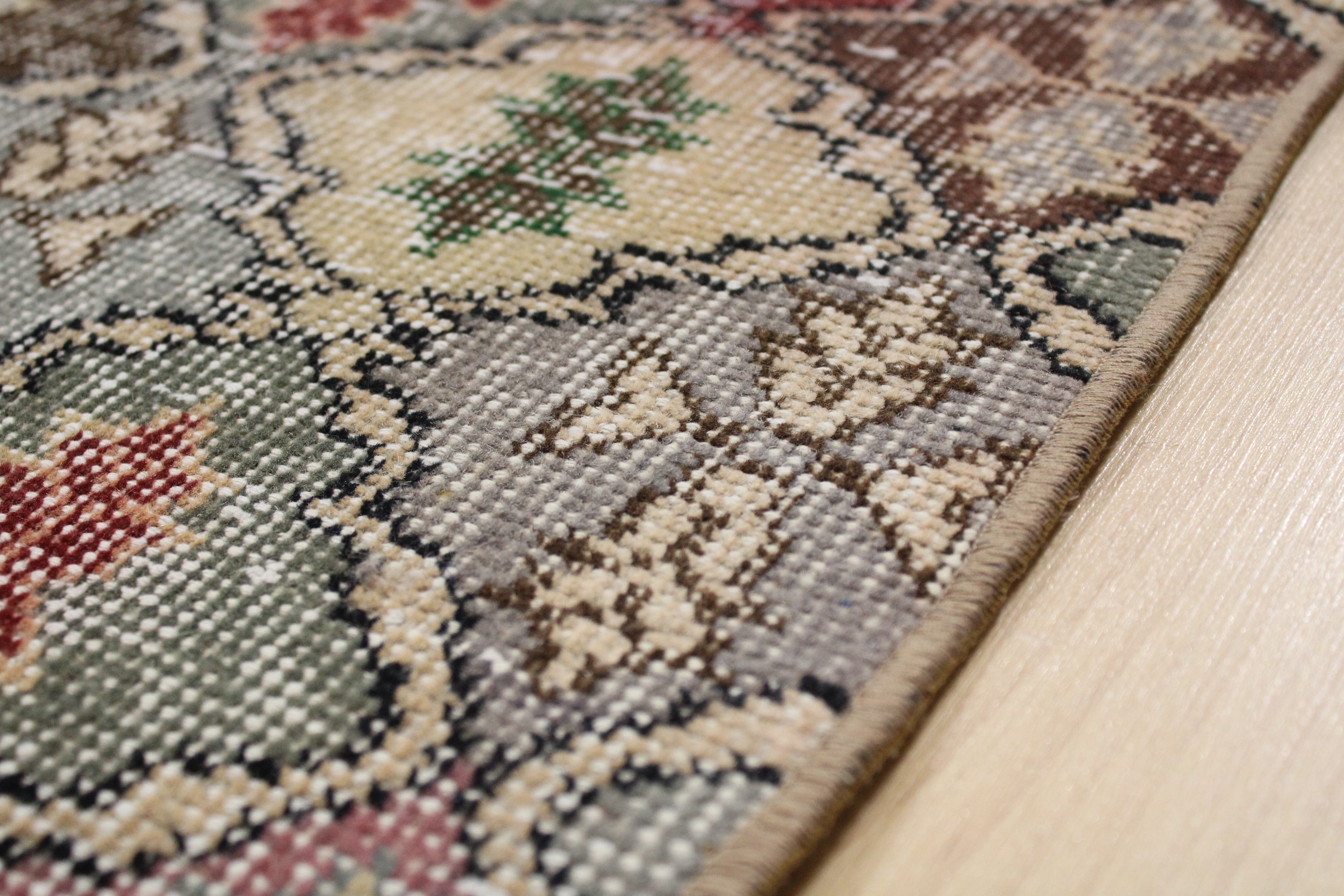 Turkish Vintage Hand-Knotted Wool Rug