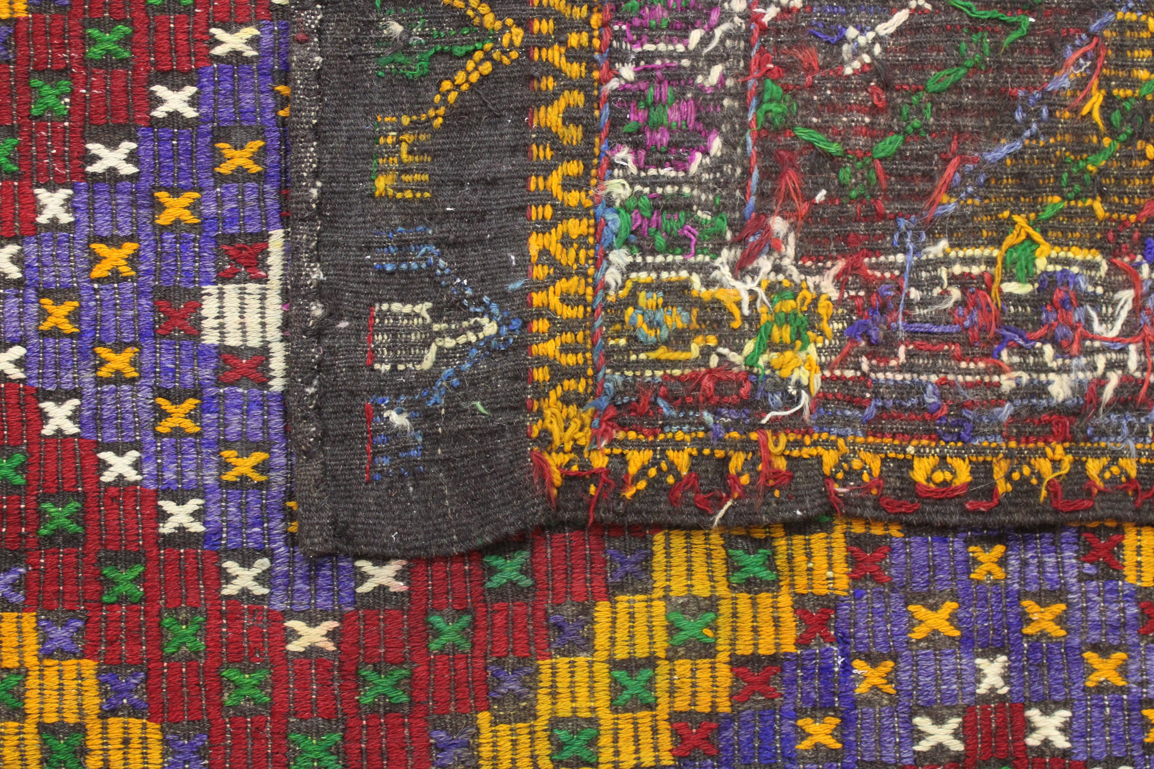 El Dokuma Anadolu Kök Boya Yün Kilim