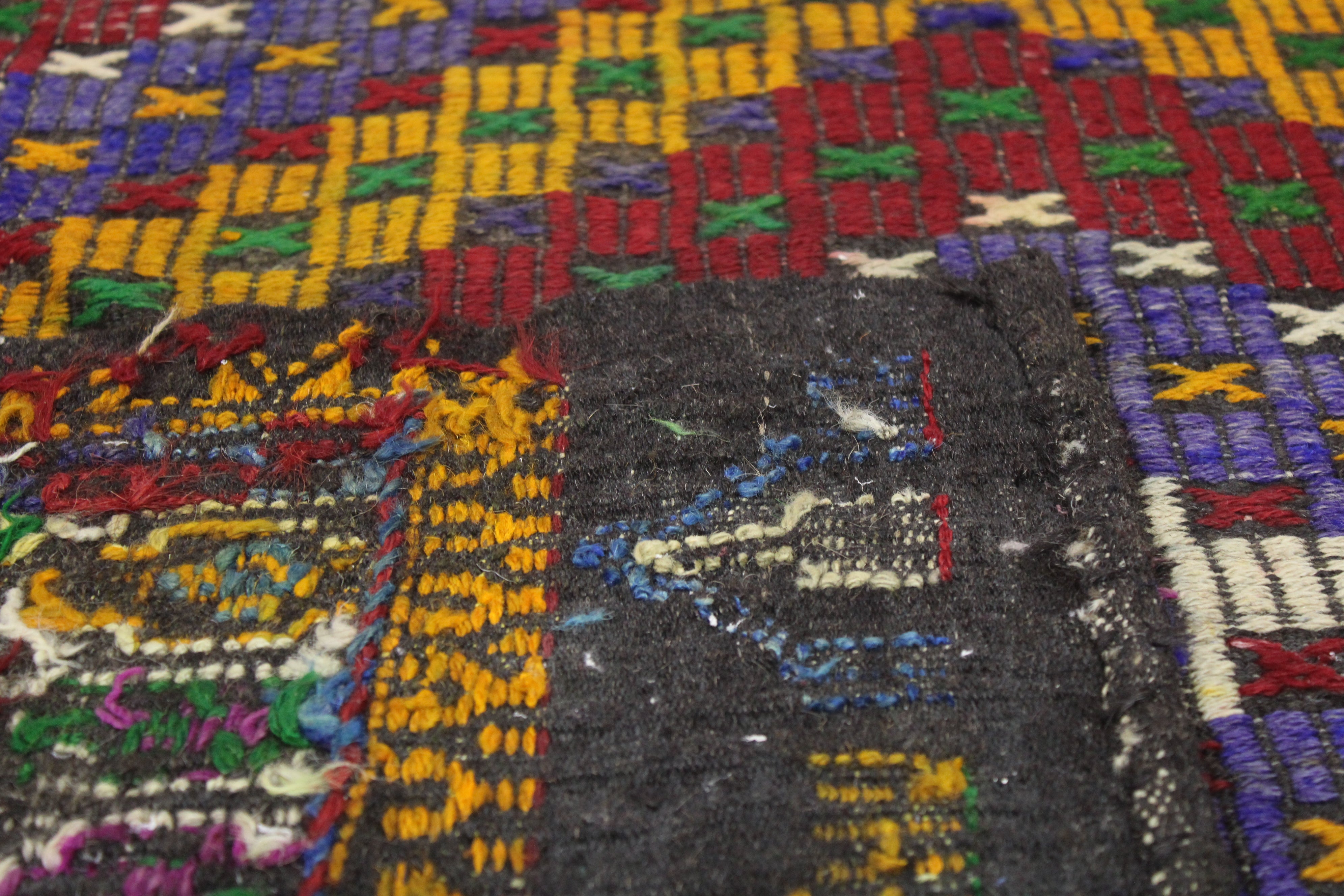 El Dokuma Anadolu Kök Boya Yün Kilim