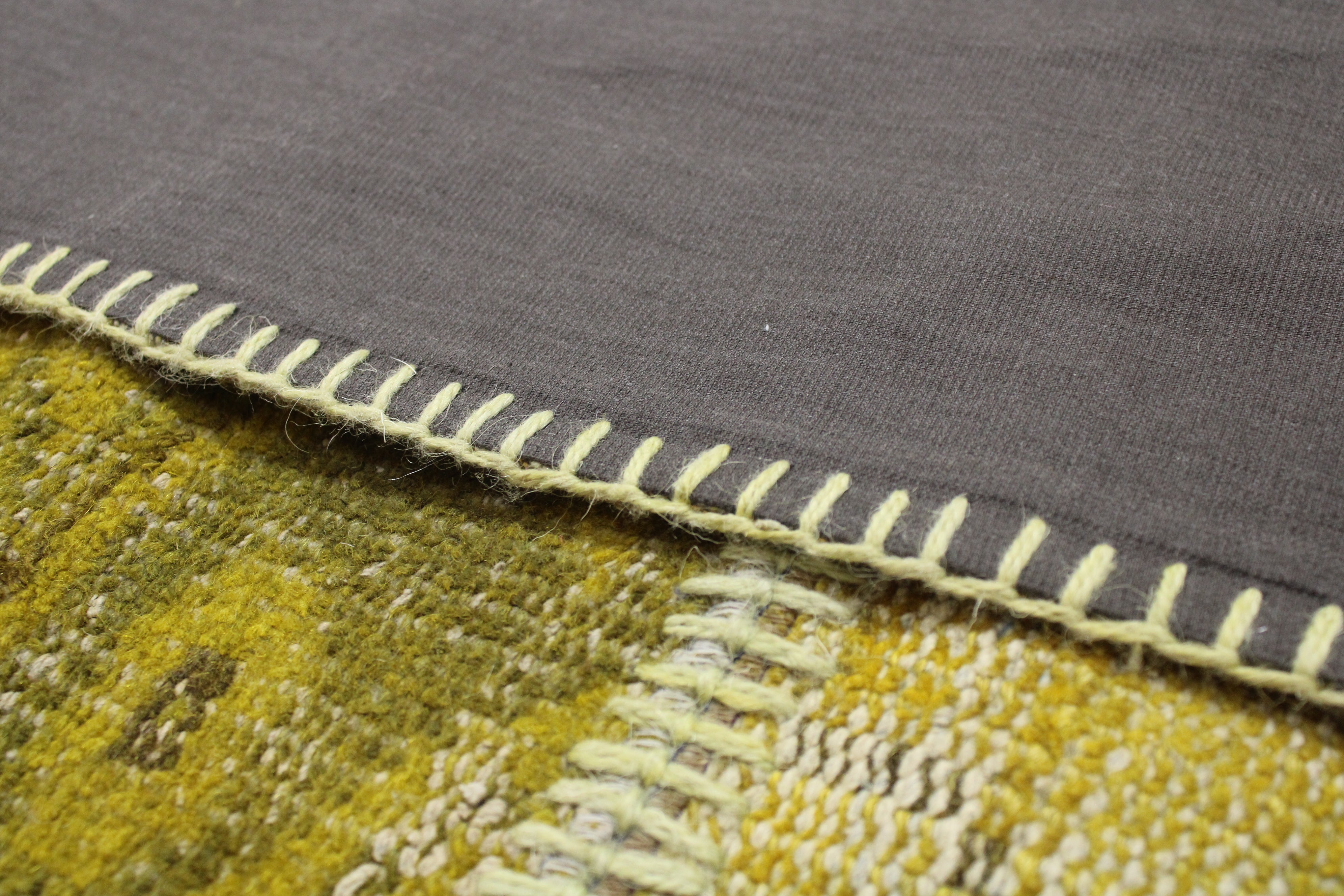 Turkish Patchwork Hand-Knotted Wool Rug