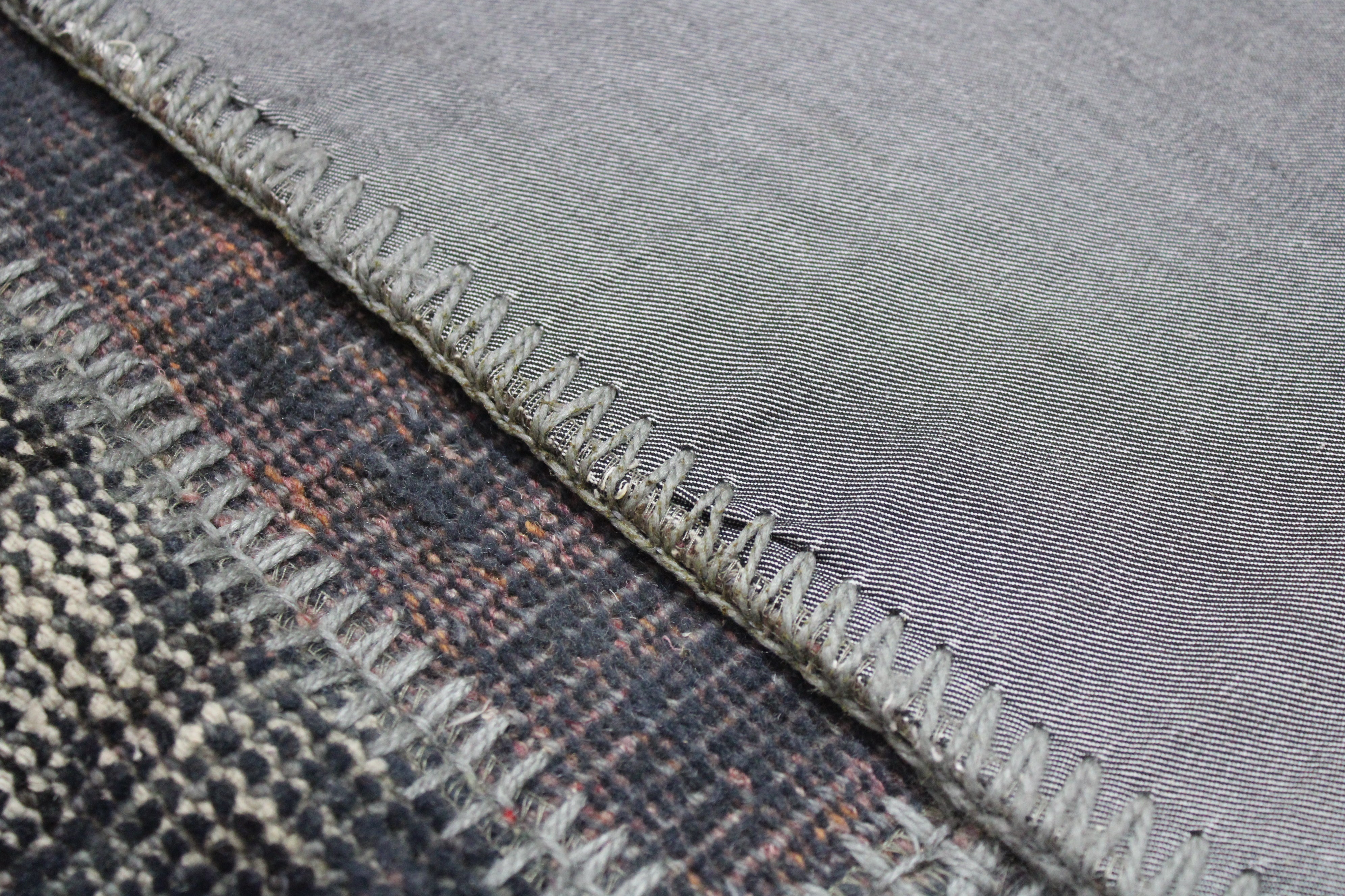 El Dokuma Kök Boya Yün Patchwork Halı