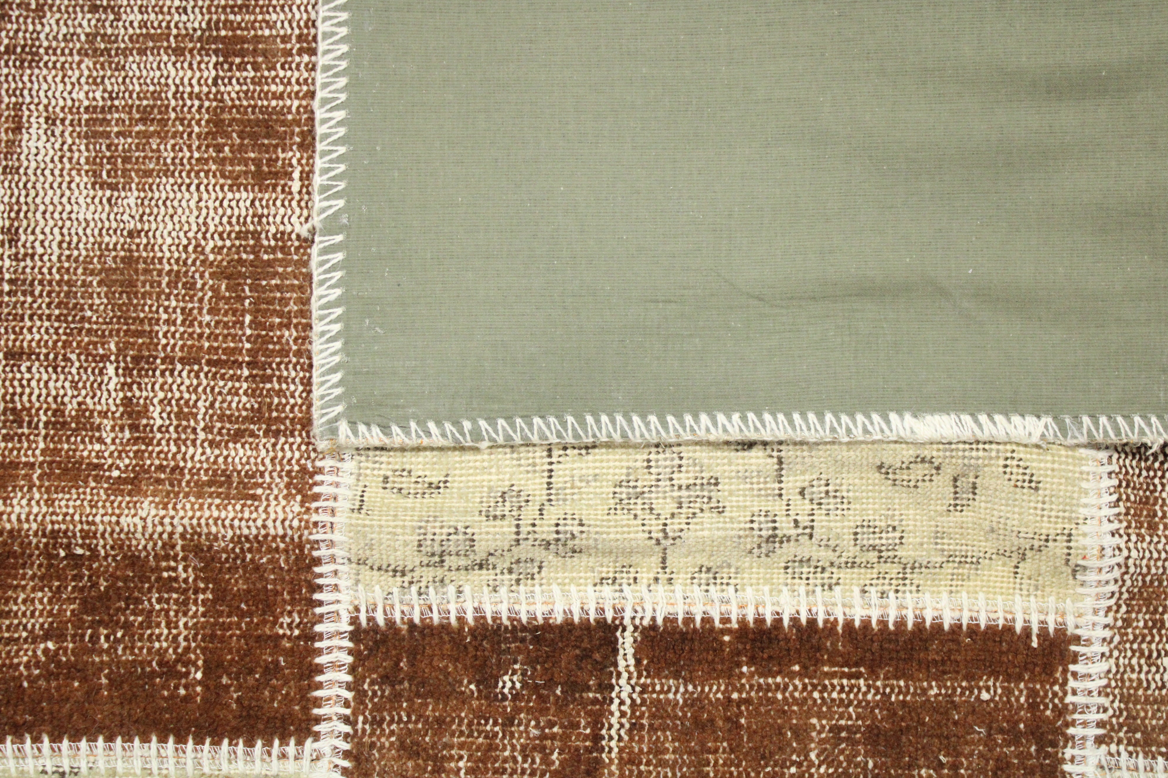 Turkish Patchwork Hand-Knotted Wool Rug