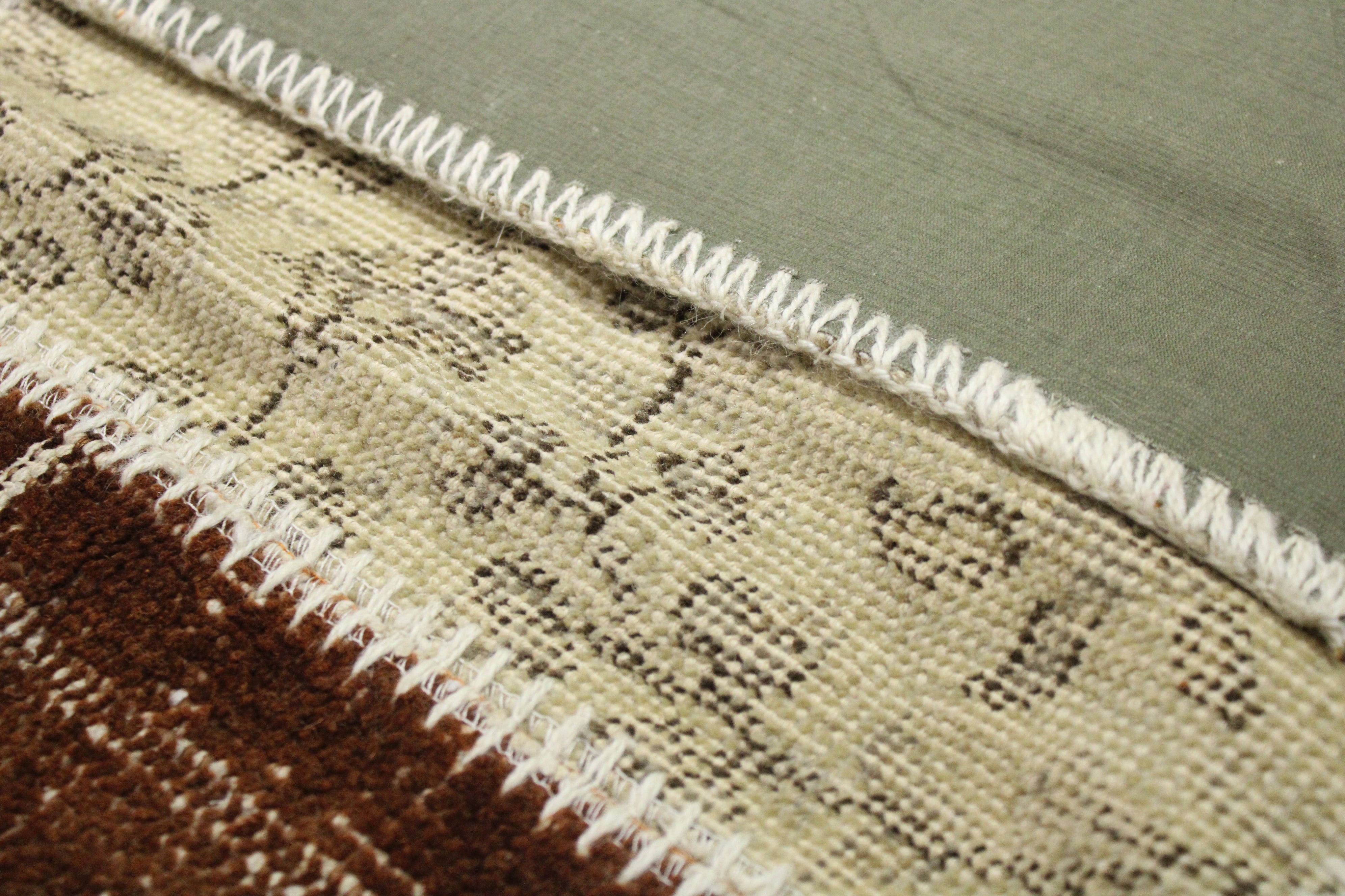 Turkish Patchwork Hand-Knotted Wool Rug