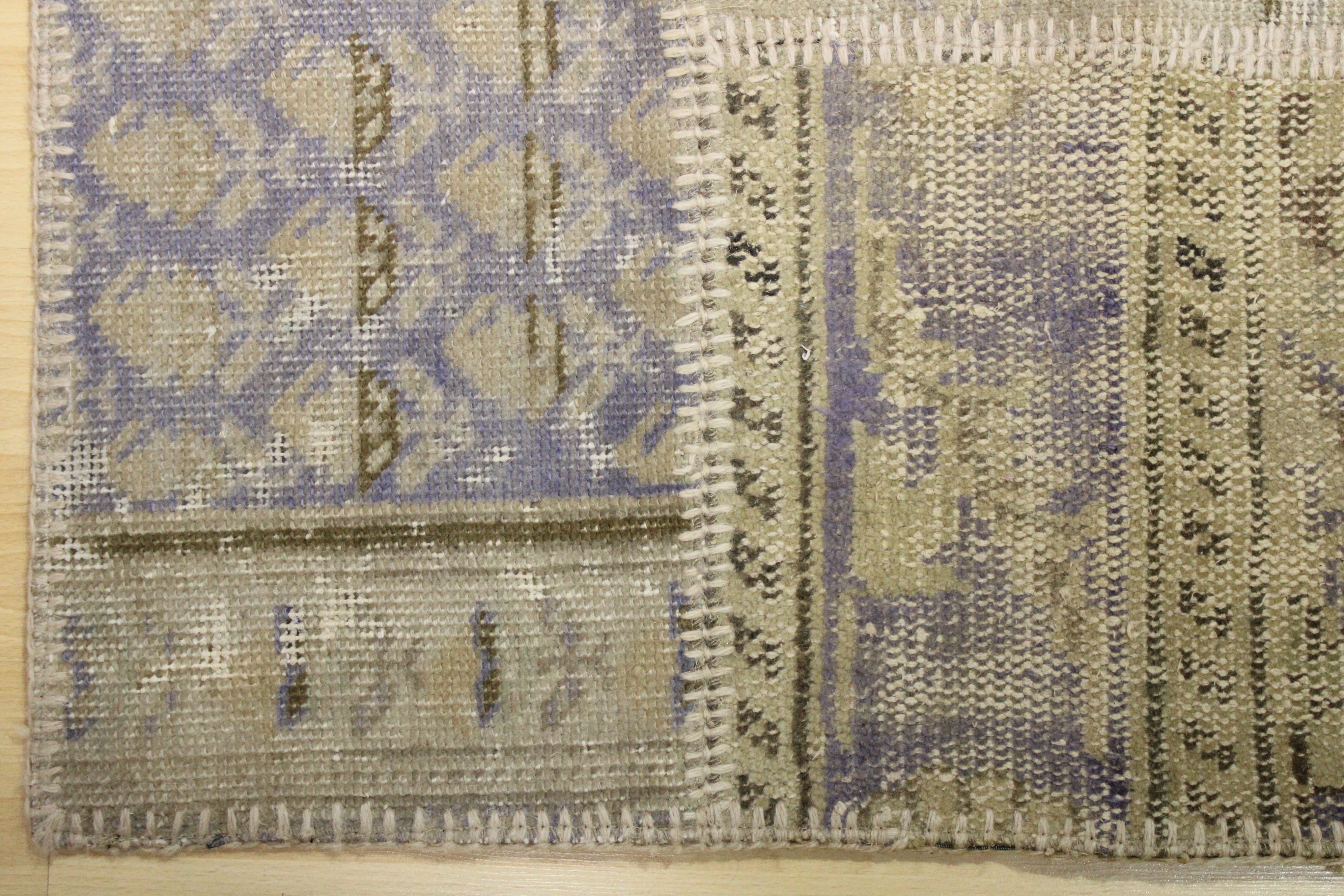 Turkish Patchwork Hand-Knotted Wool Rug