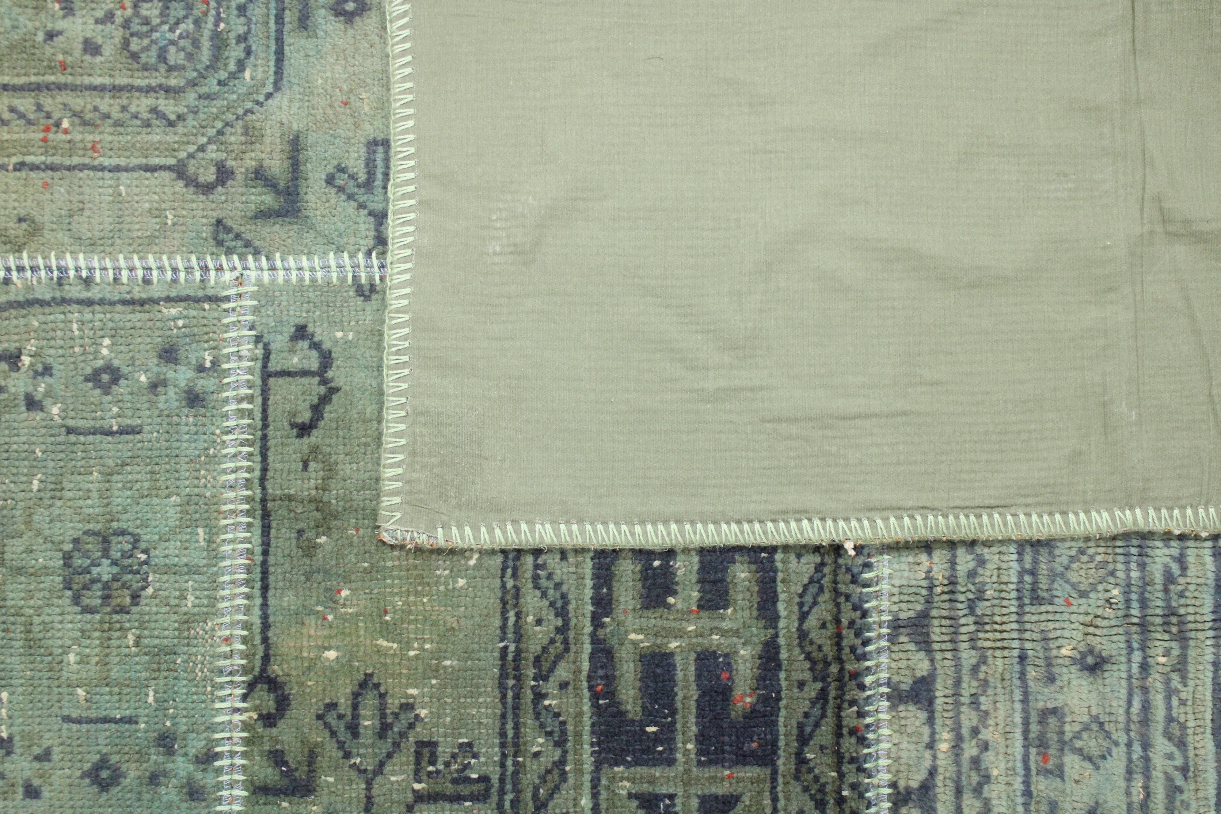 Turkish Patchwork Hand-Knotted Wool Rug