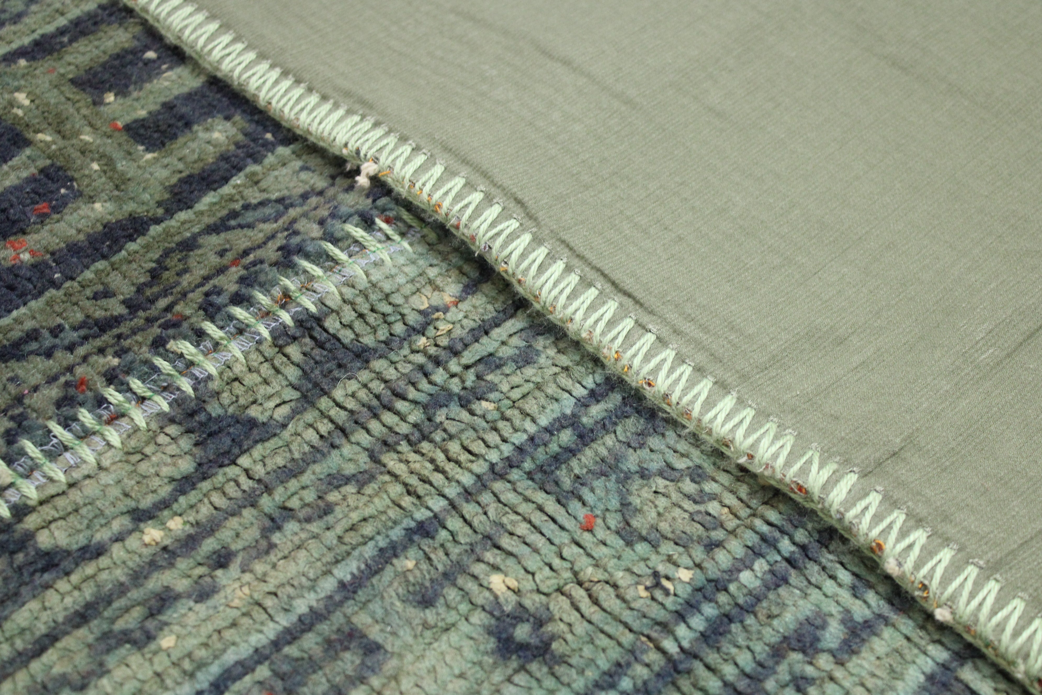 Turkish Patchwork Hand-Knotted Wool Rug