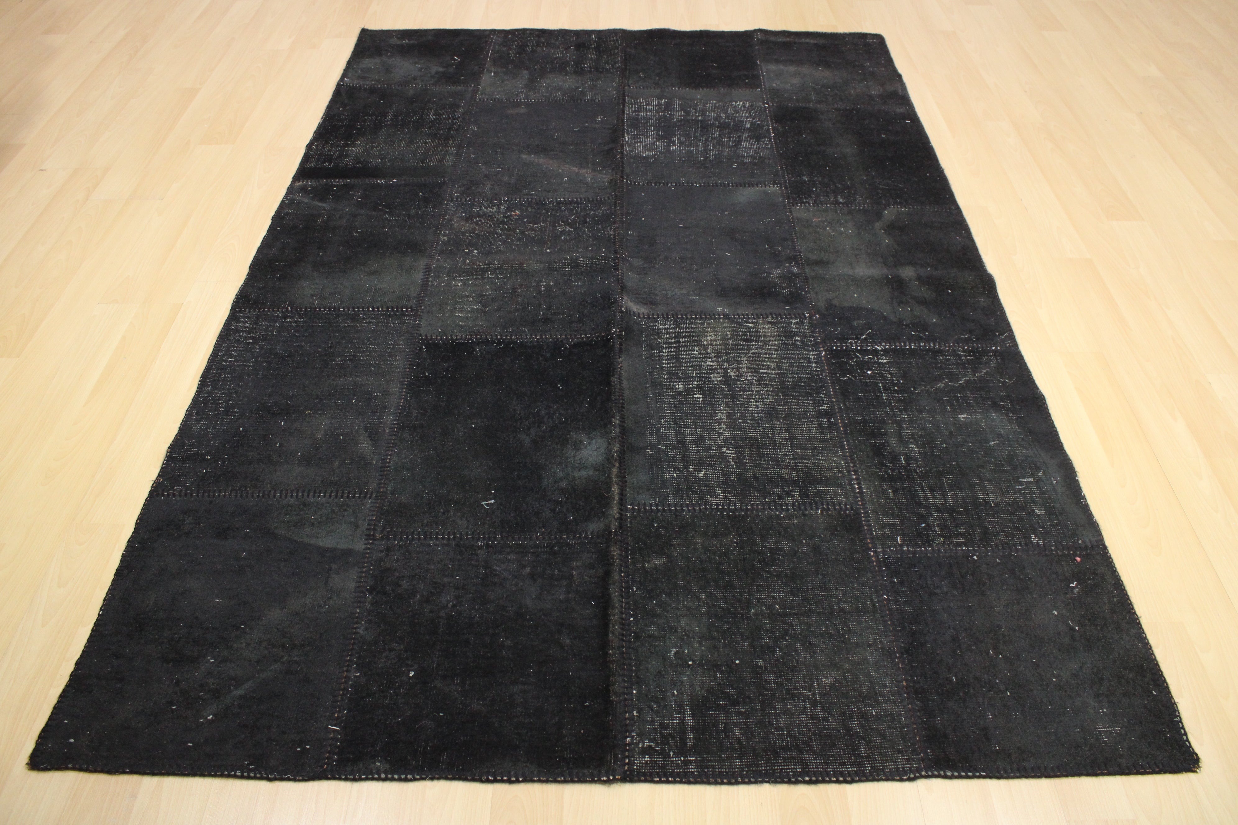 Turkish Patchwork Hand-Knotted Wool Rug