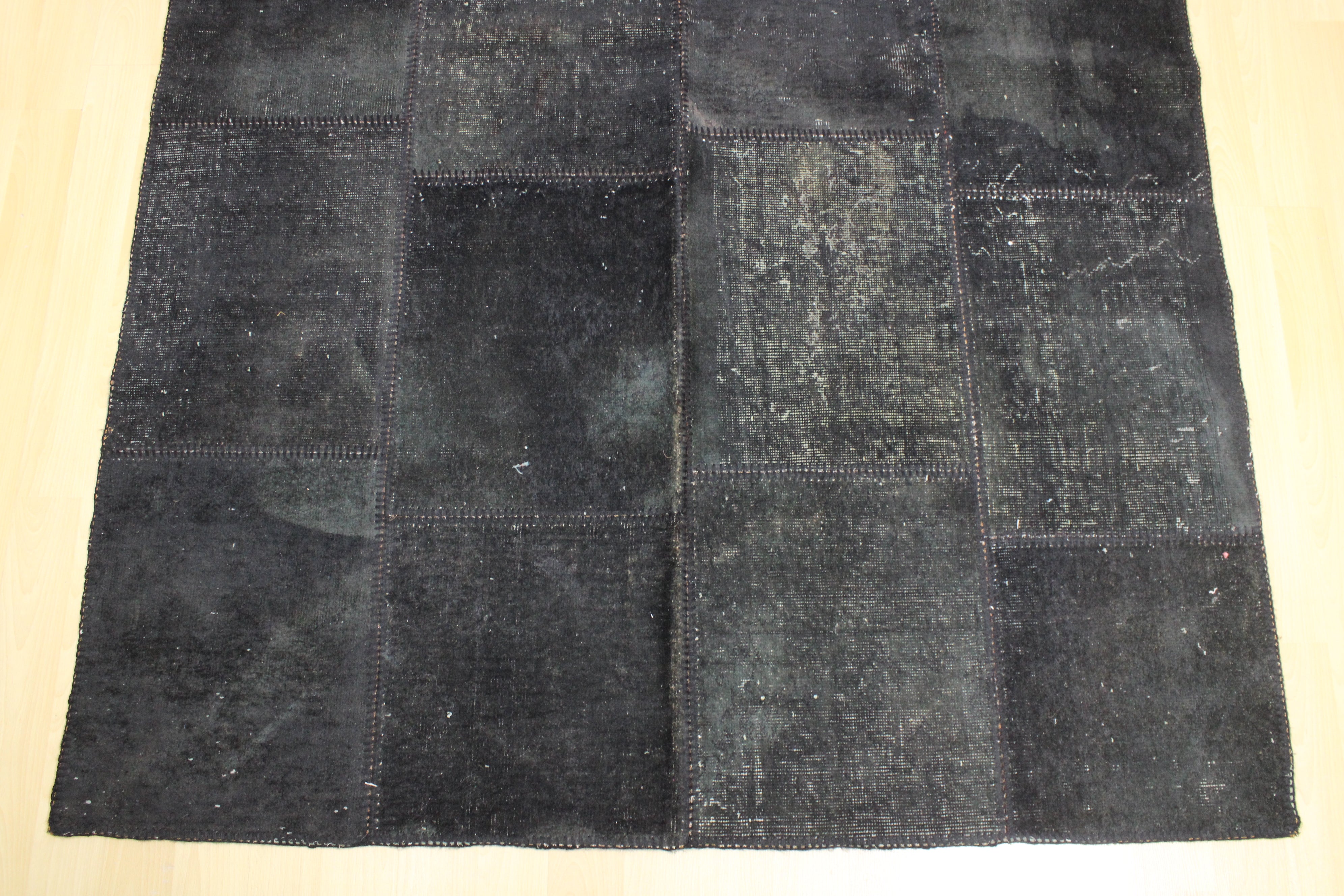 Turkish Patchwork Hand-Knotted Wool Rug