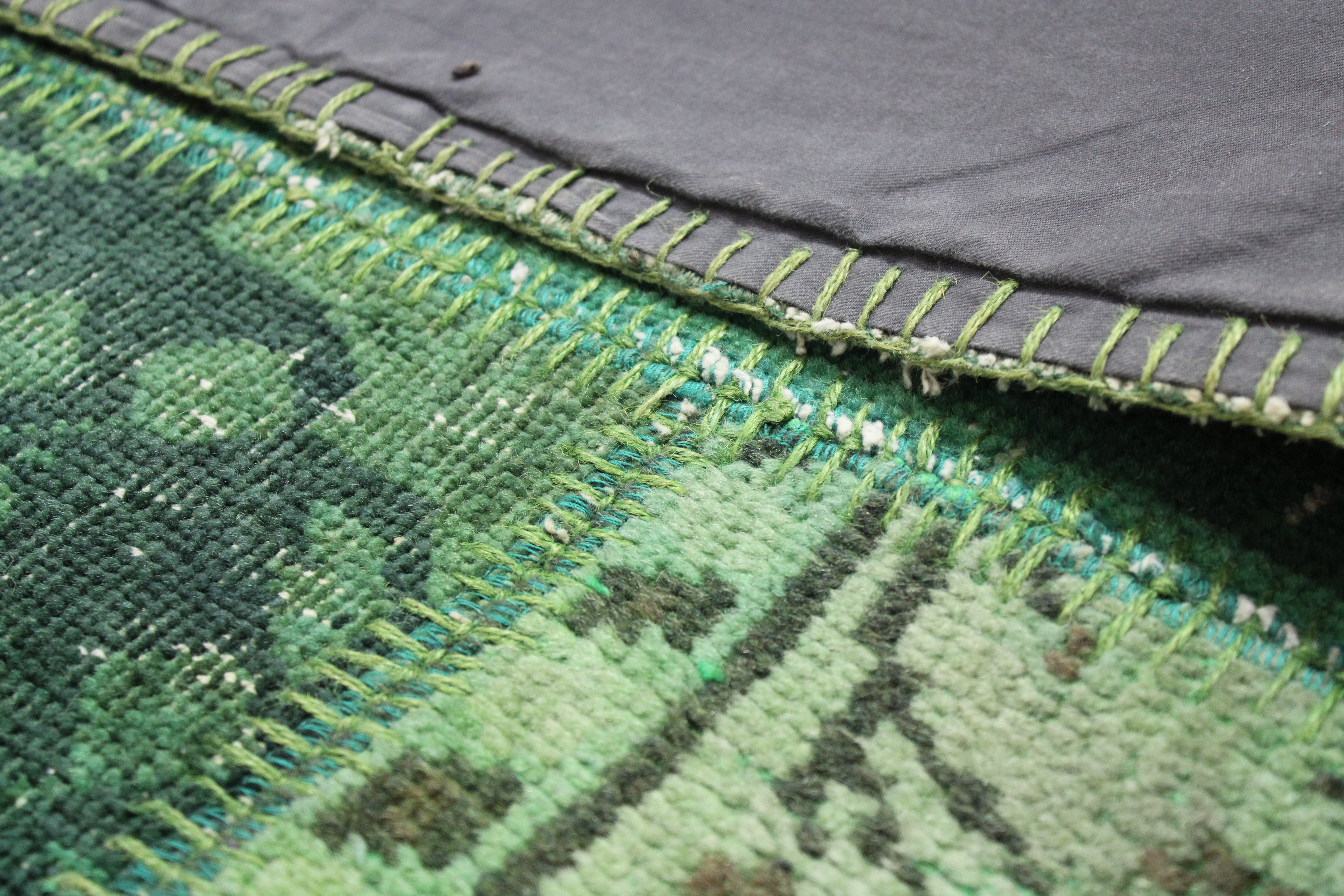 Turkish Patchwork Hand-Knotted Wool Rug