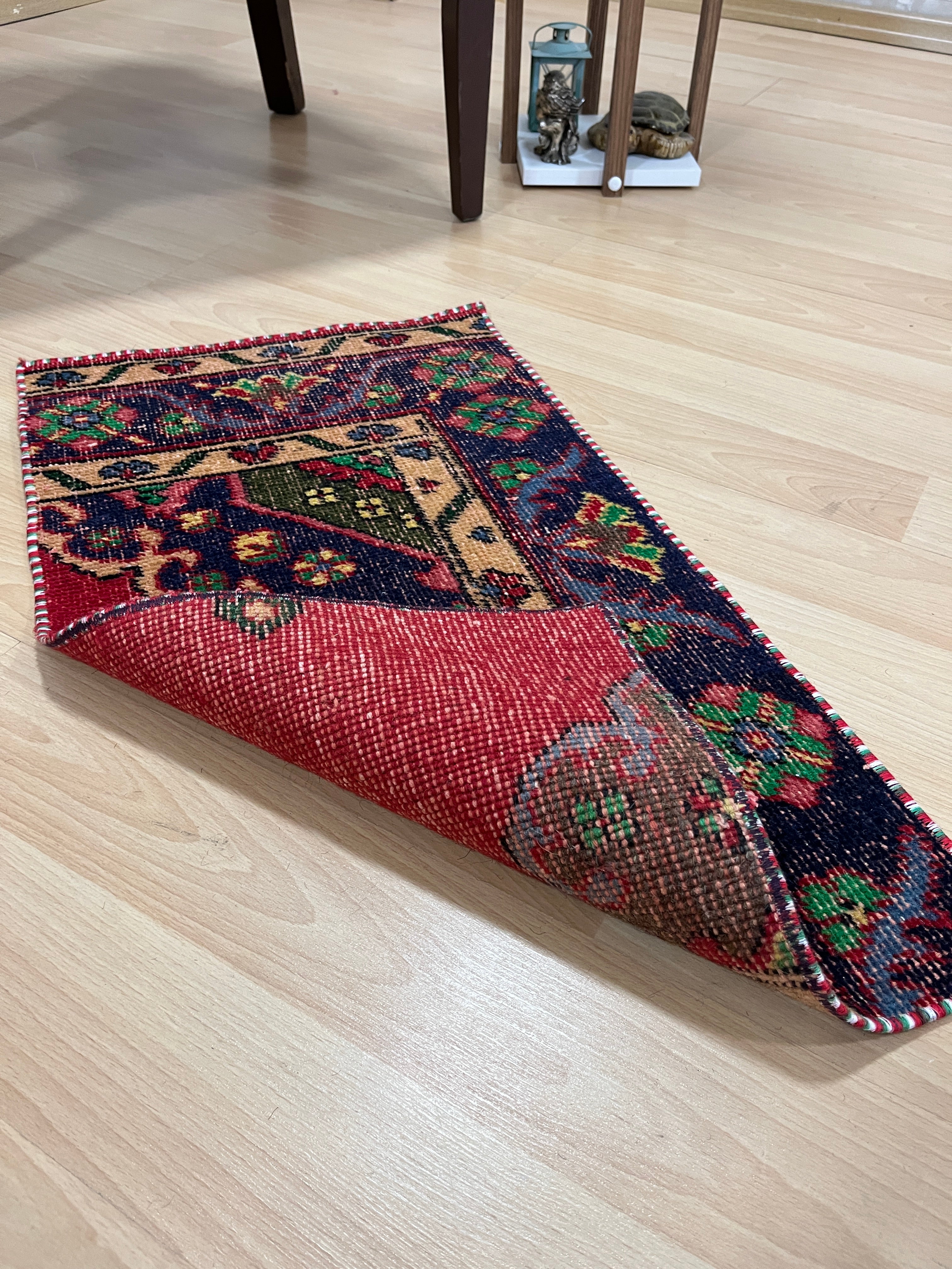 Turkish Vintage Hand-Knotted Wool Rug