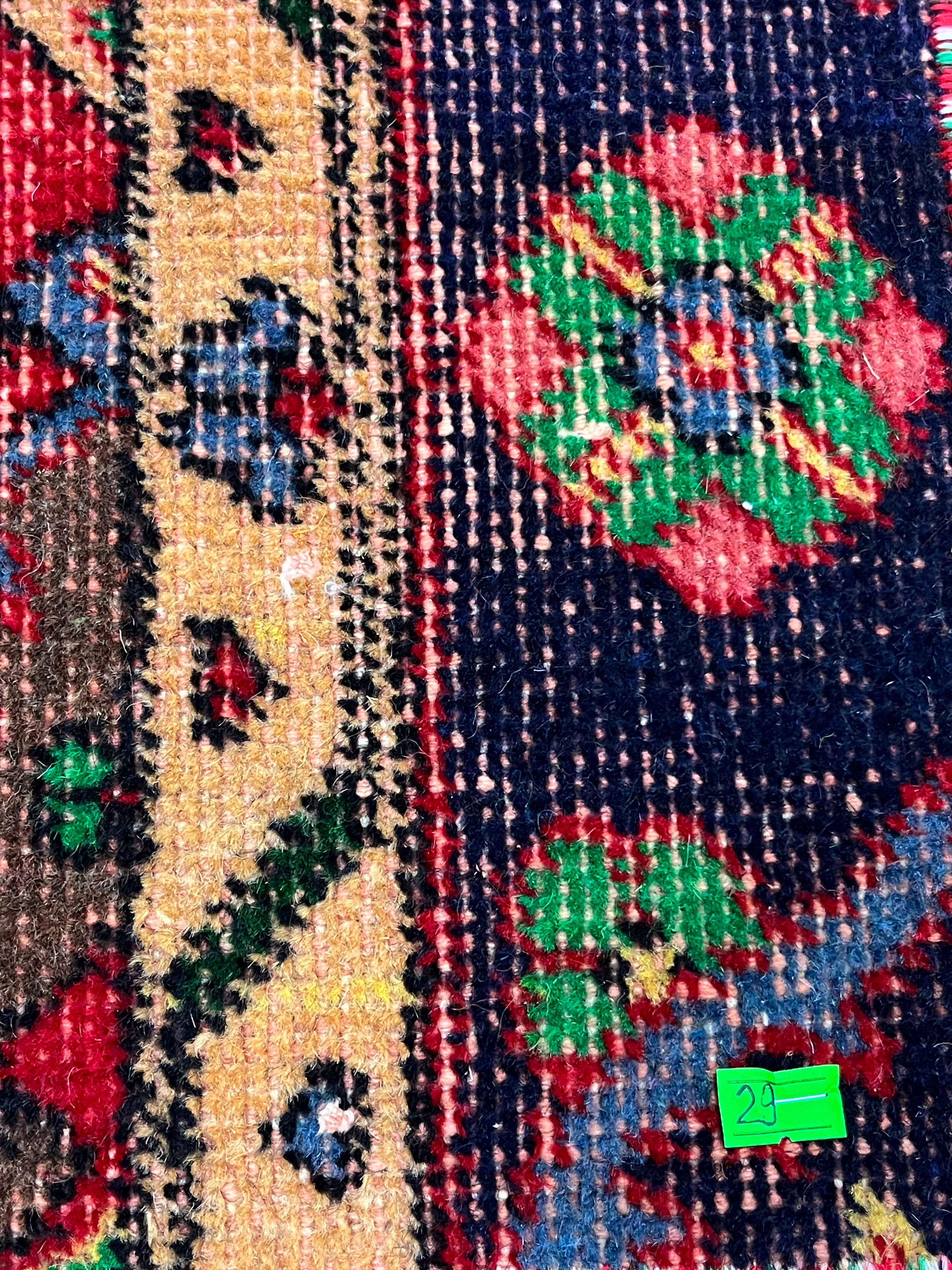 Turkish Vintage Hand-Knotted Wool Rug