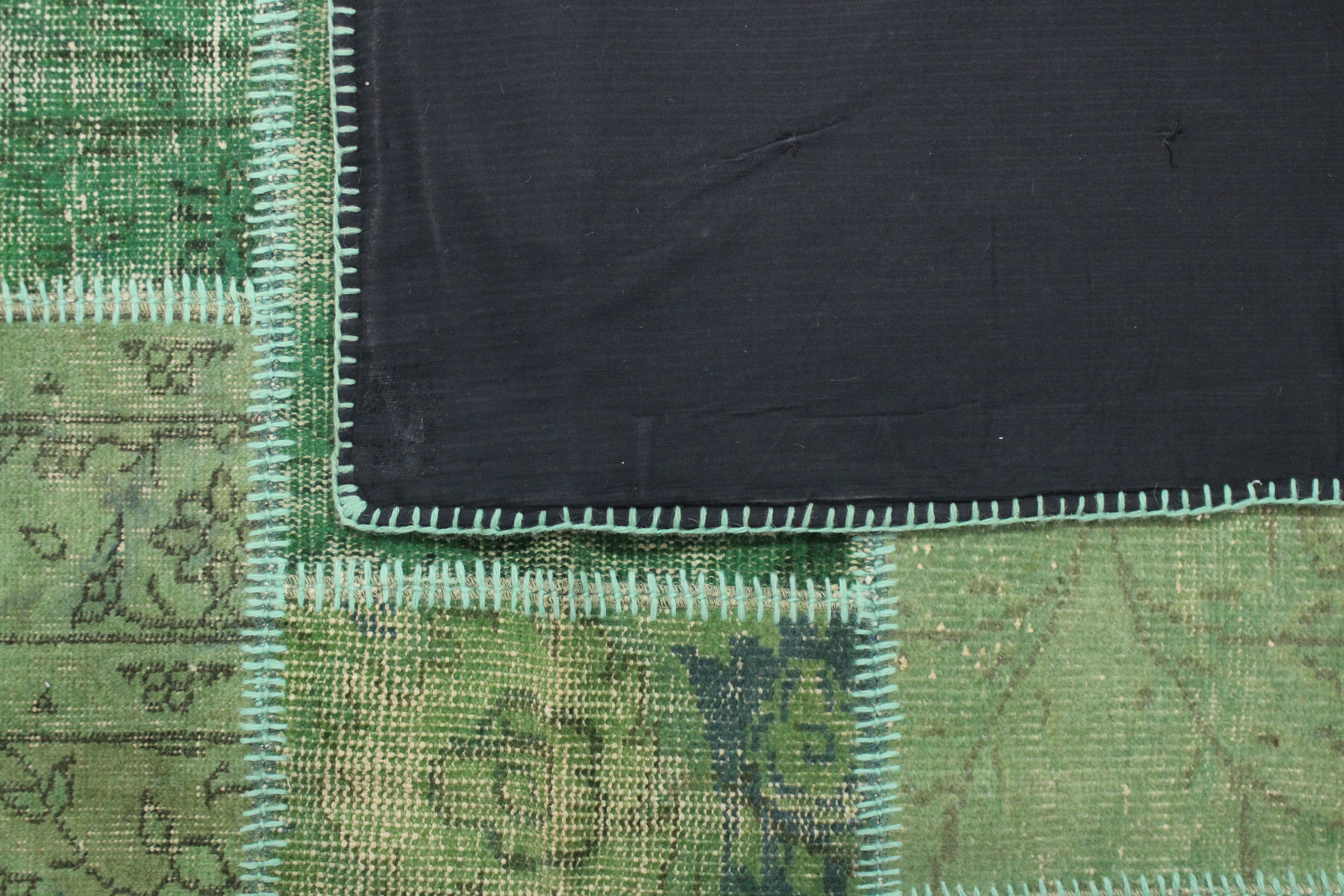 Turkish Patchwork Hand-Knotted Wool Rug