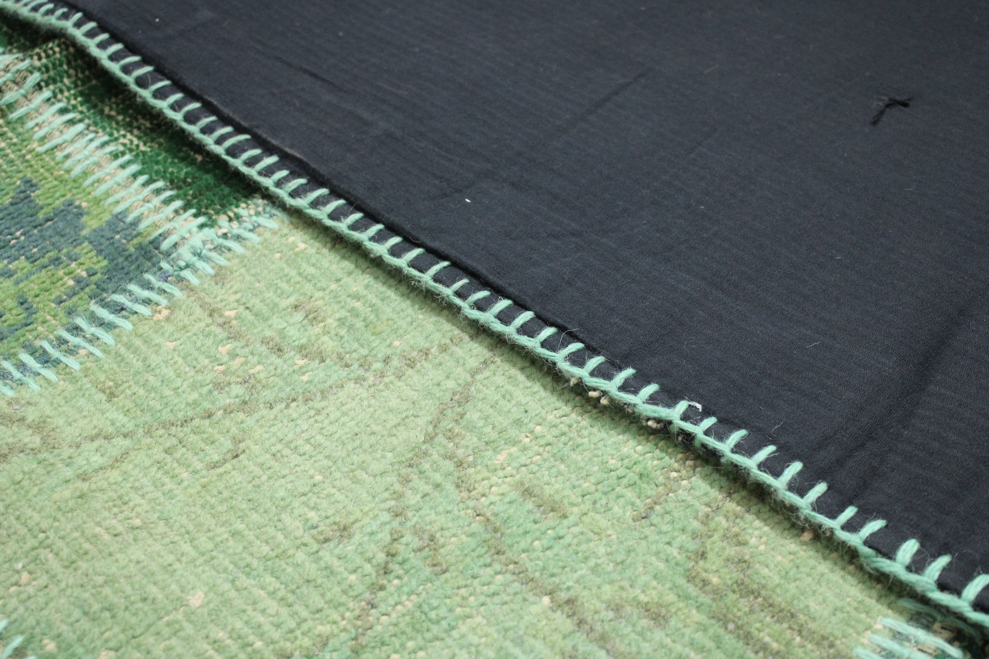 Turkish Patchwork Hand-Knotted Wool Rug