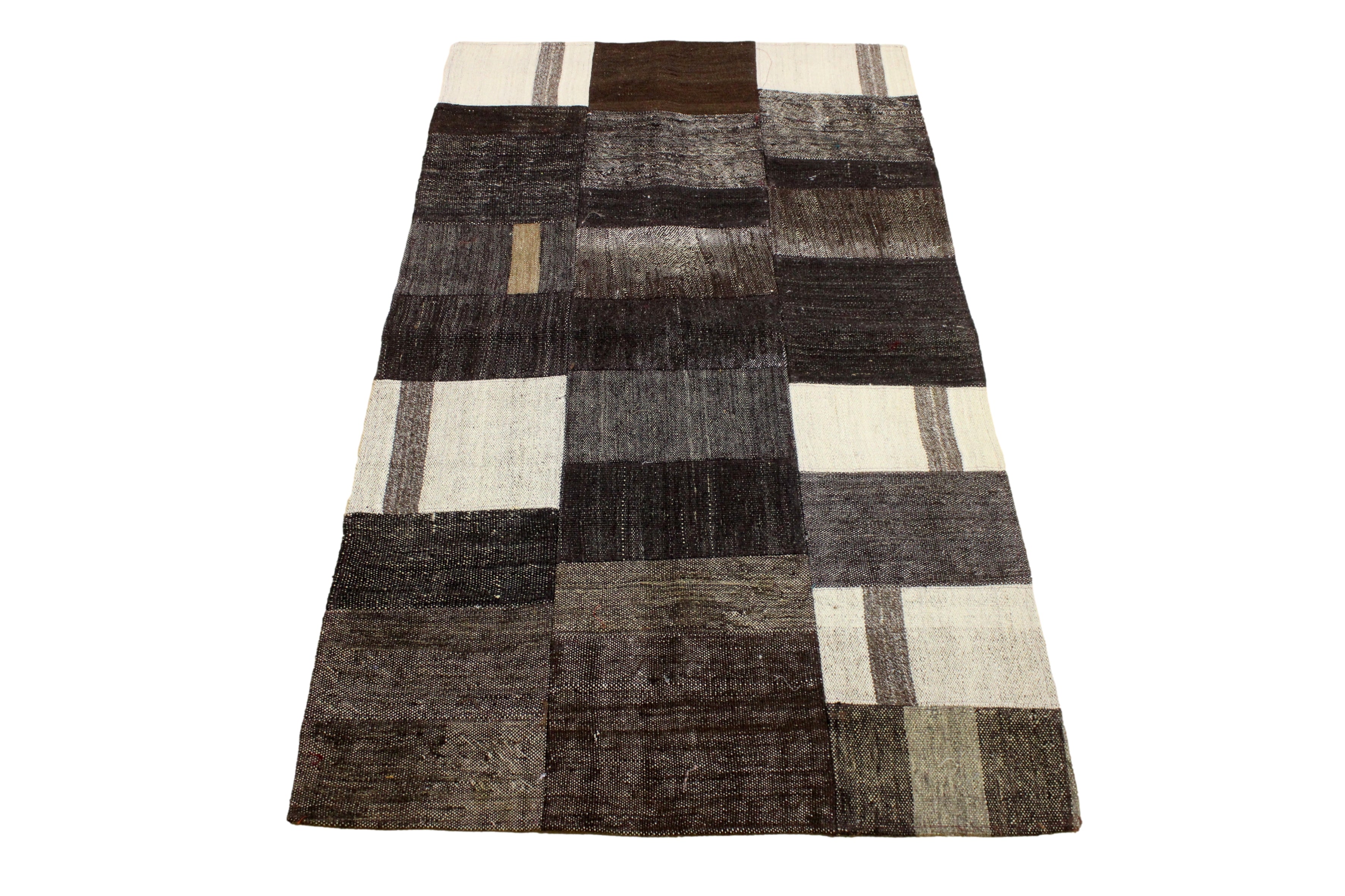 Turkish Patchwork Hand-Knotted Wool Rug