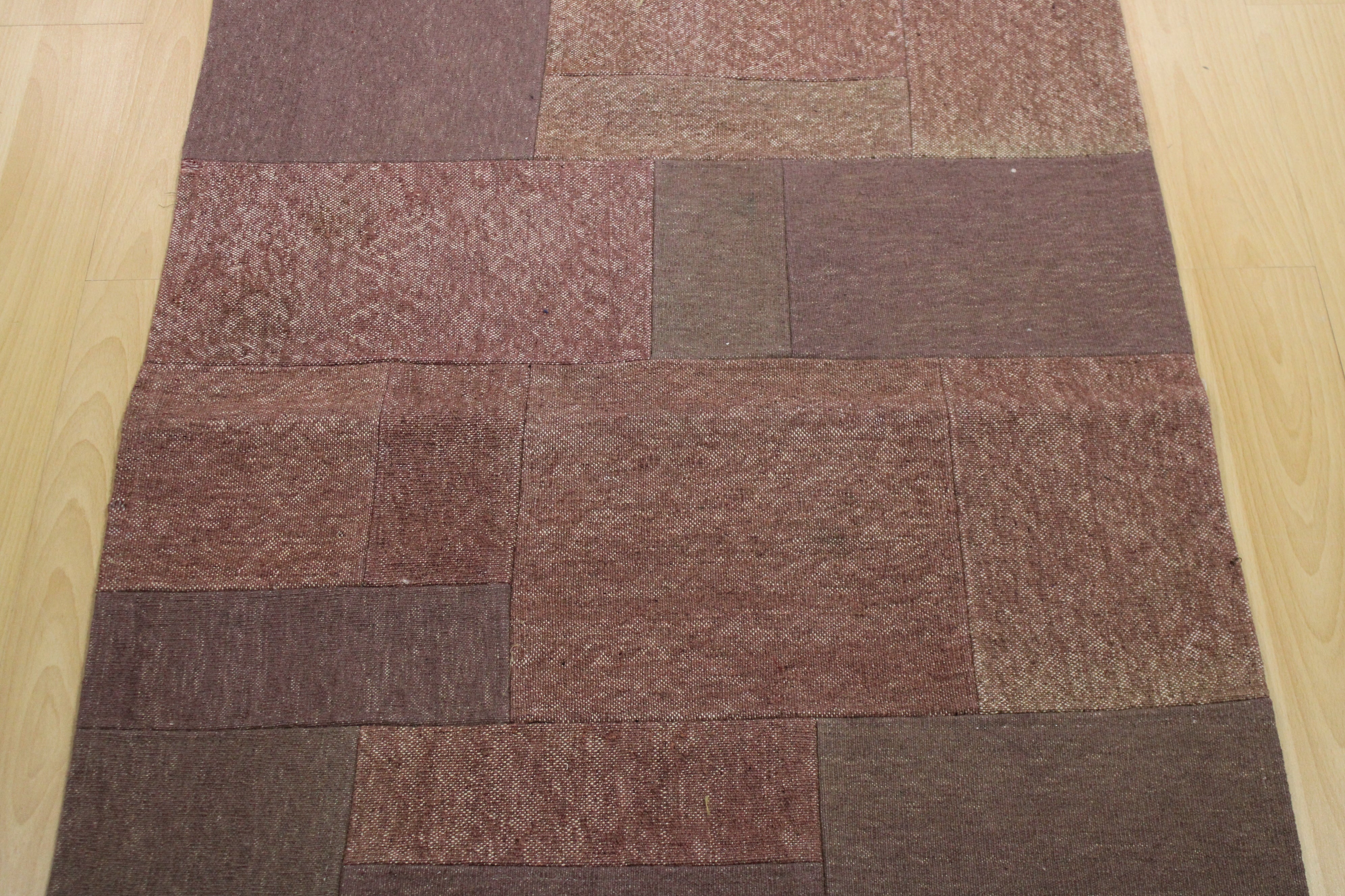 Turkish Patchwork Hand-Knotted Wool Rug