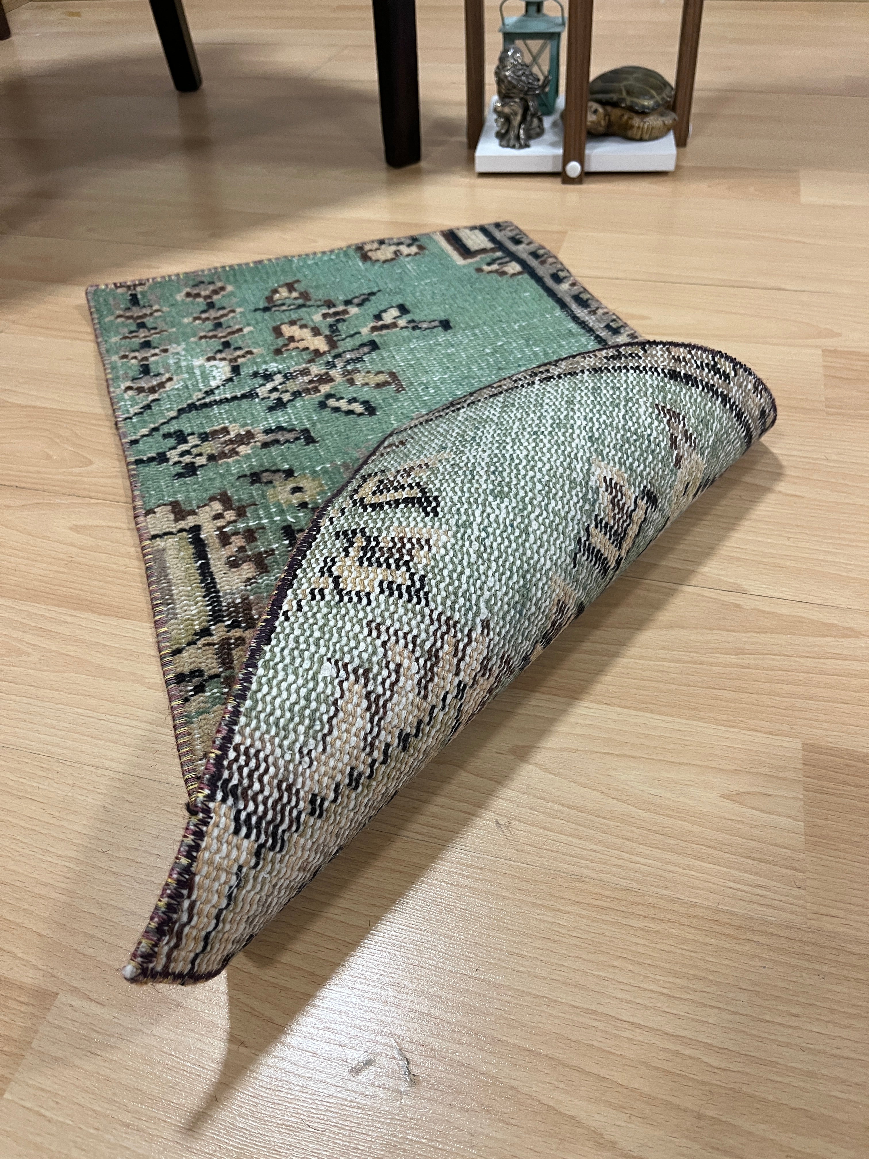 Turkish Vintage Hand-Knotted Wool Rug