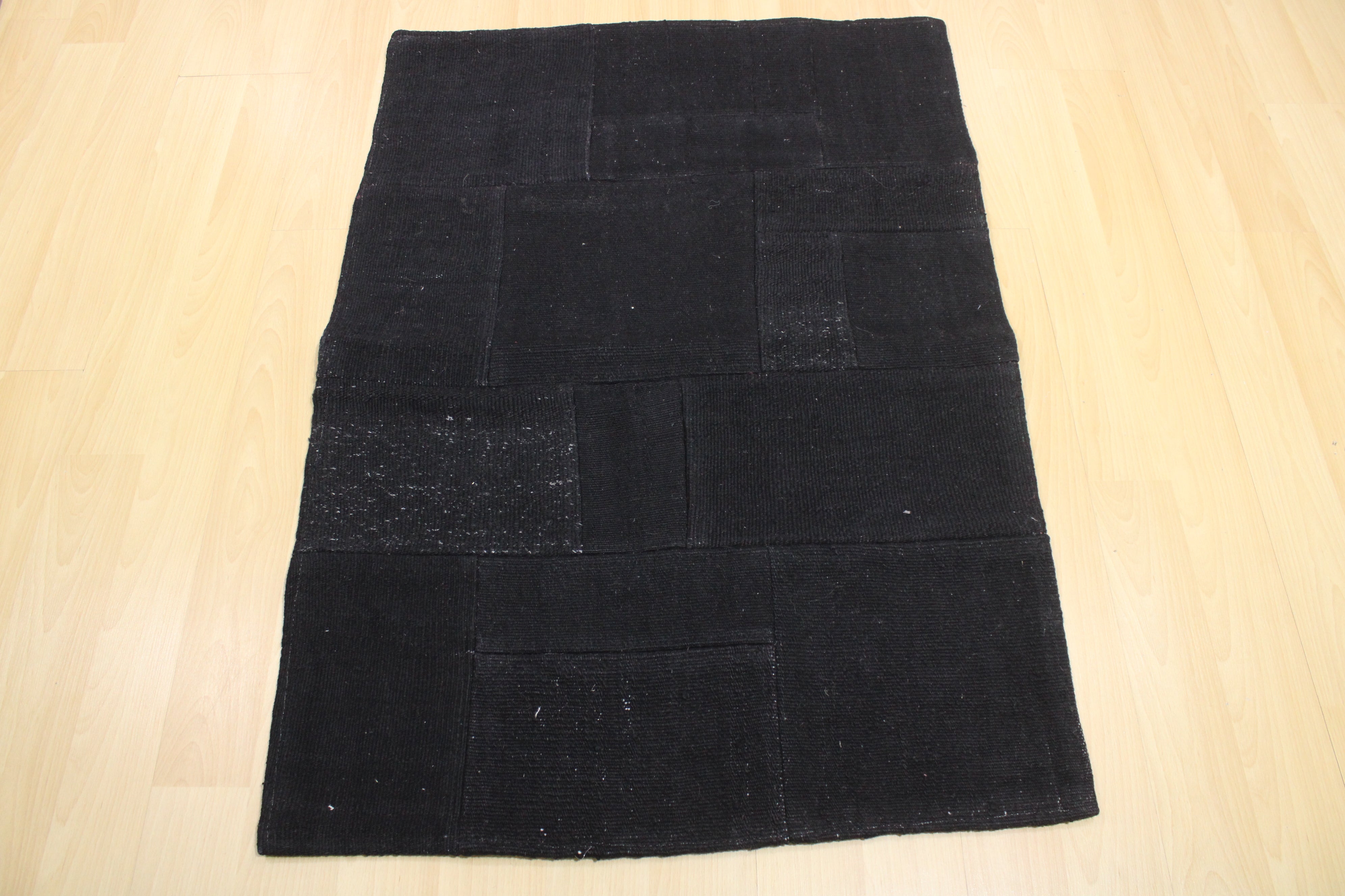 Turkish Patchwork Hand-Knotted Wool Rug