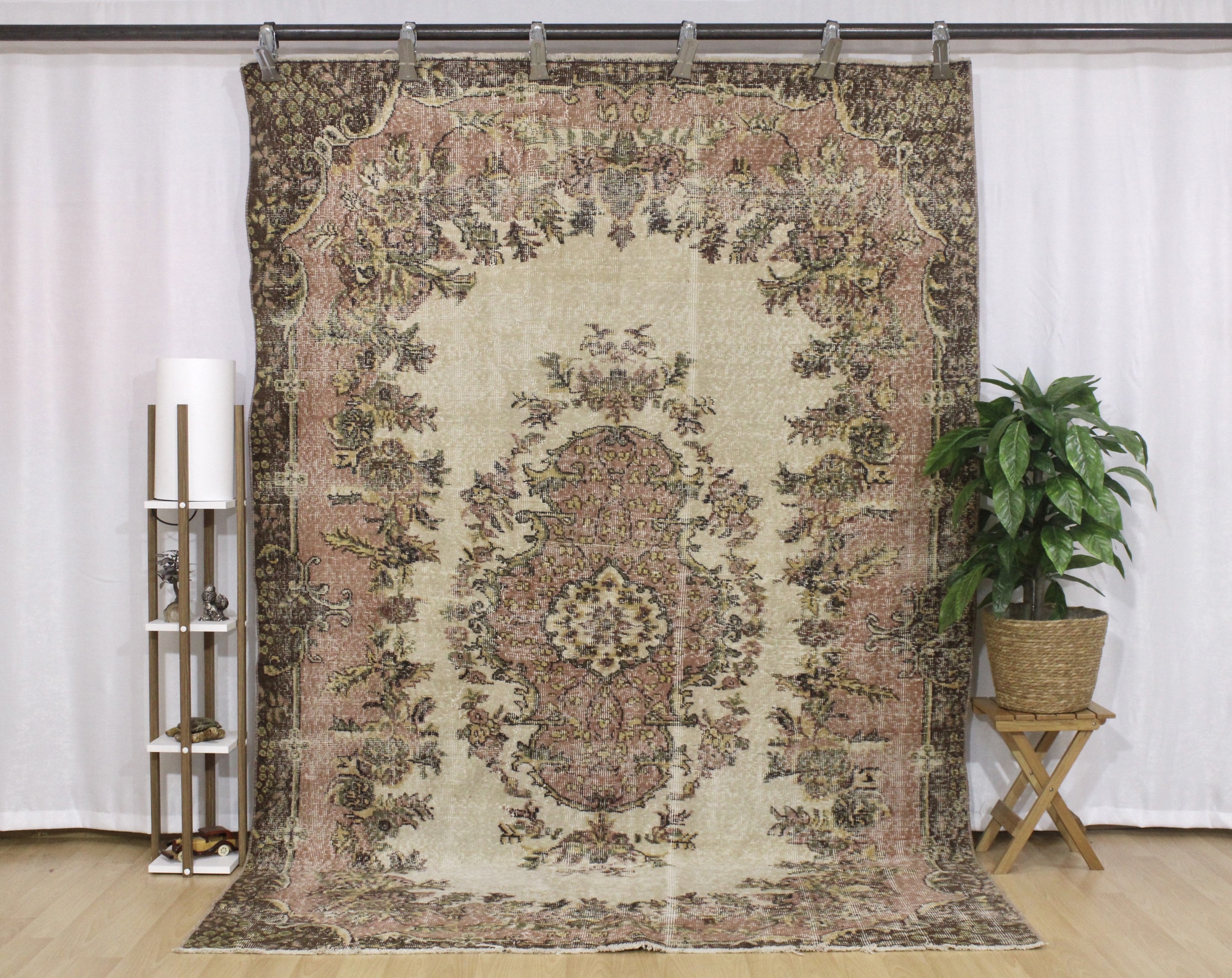 Turkish Vintage Hand-Knotted Wool Rug