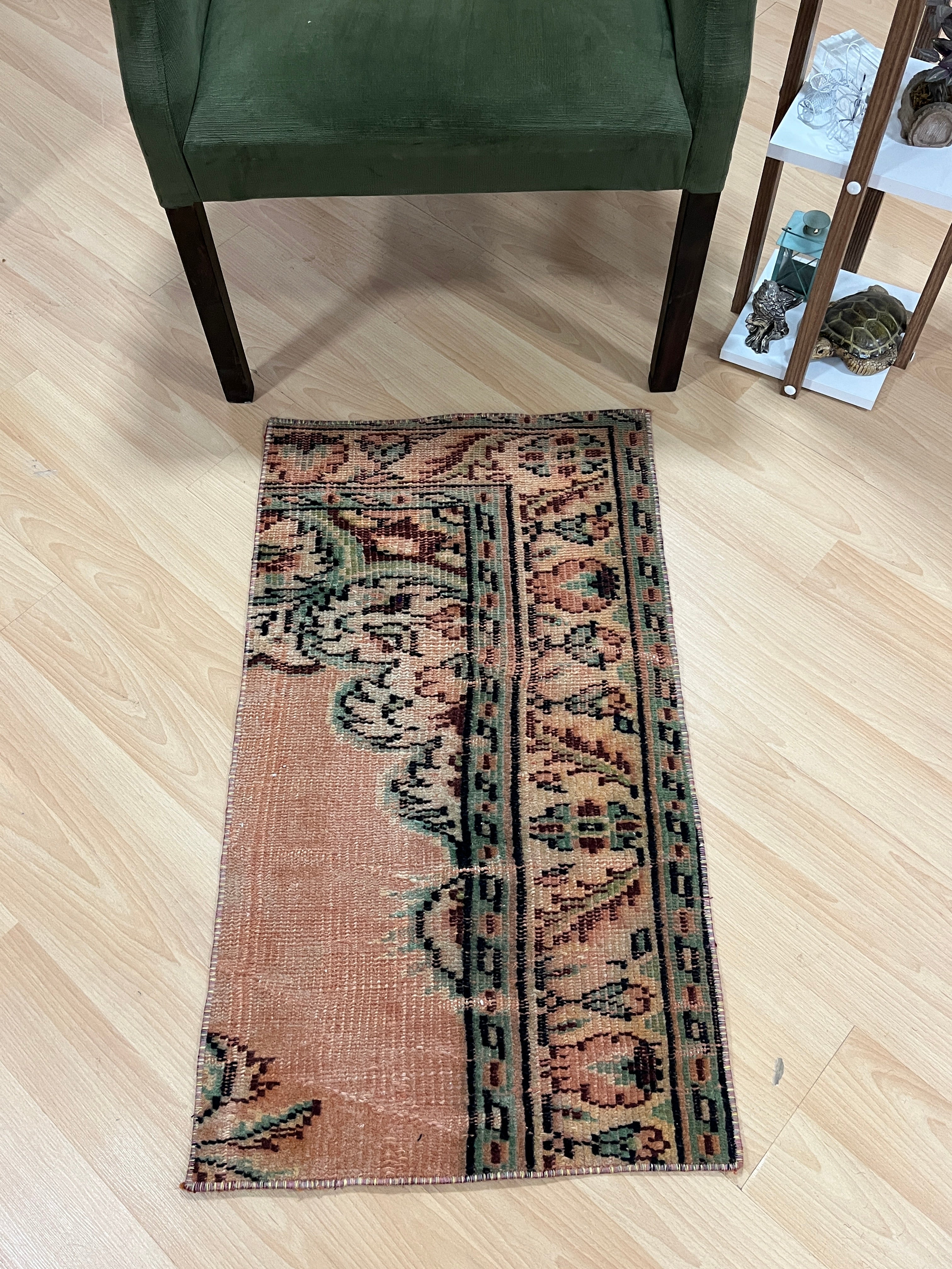 Turkish Vintage Hand-Knotted Wool Rug