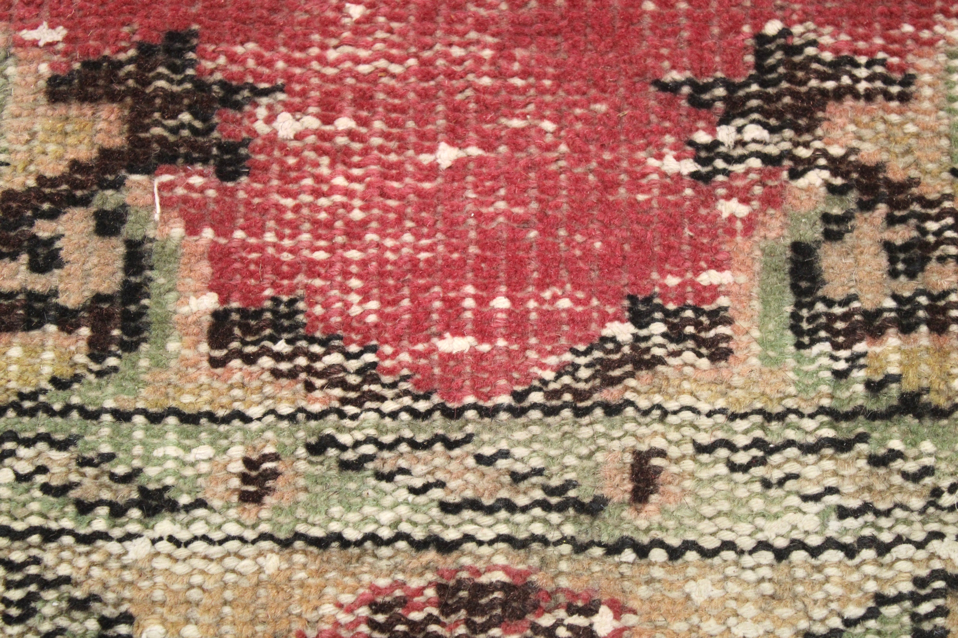 Turkish Vintage Hand-Knotted Wool Rug