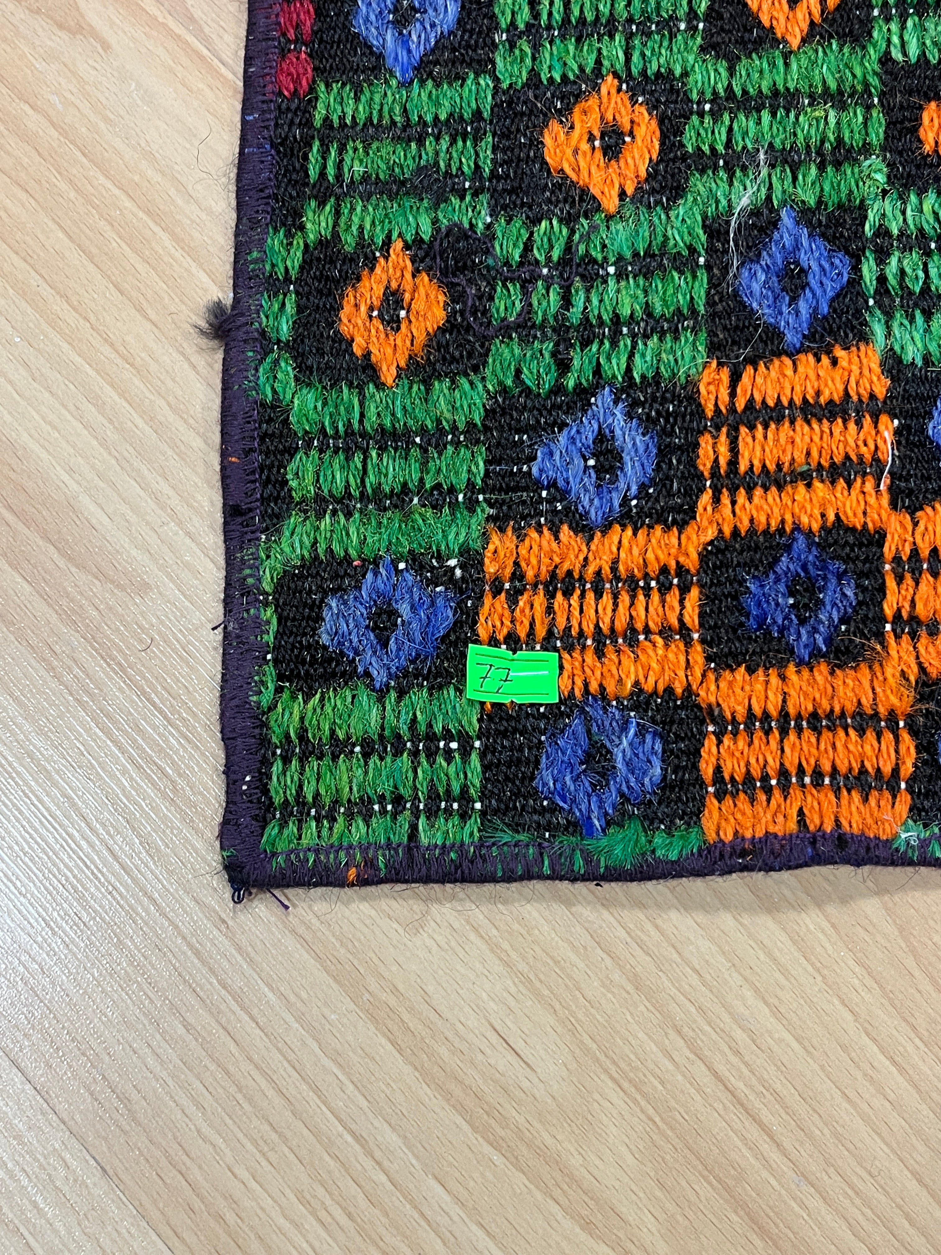 El Dokuma Anadolu Kök Boya Yün Kilim