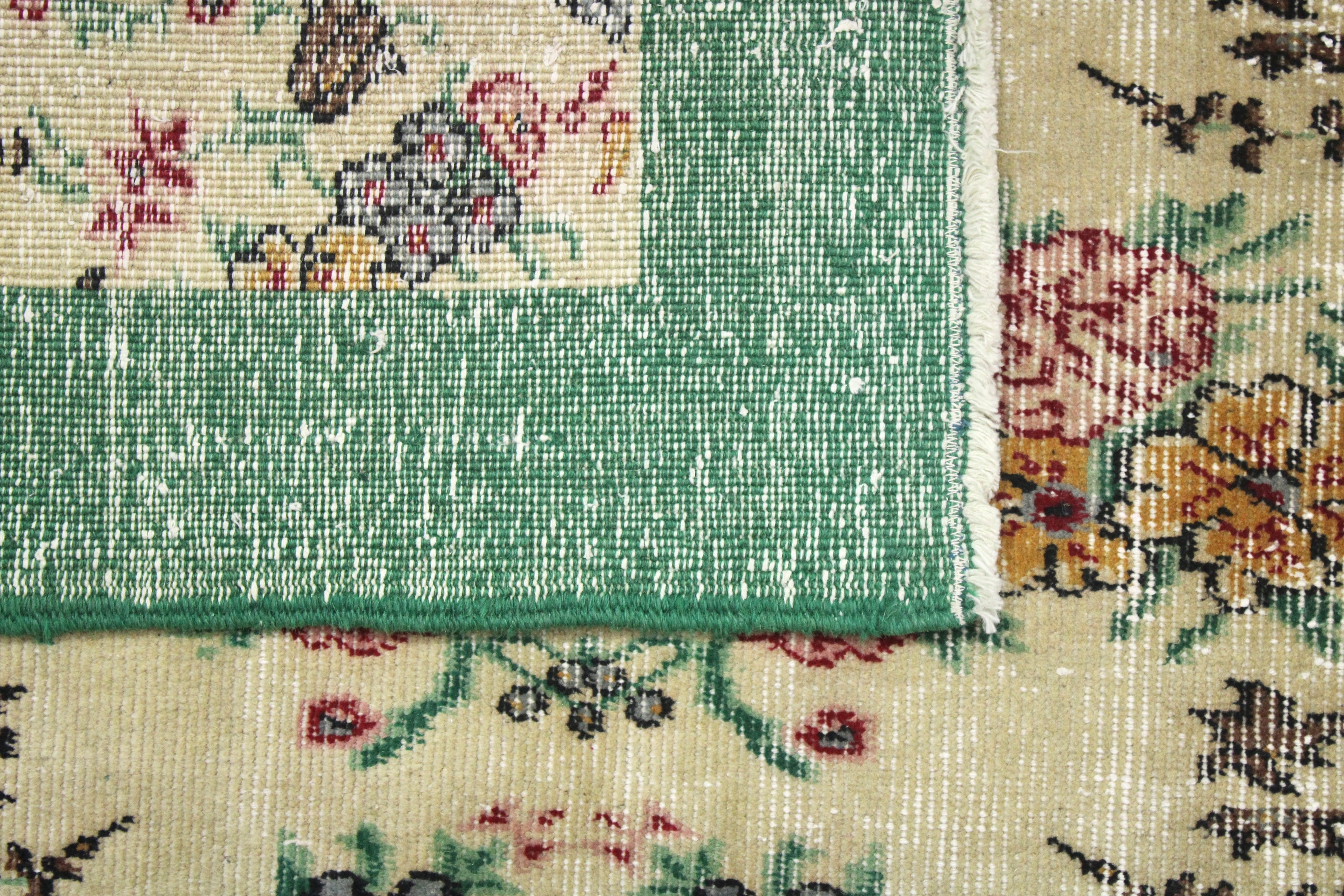 Turkish Vintage Hand-Knotted Wool Rug