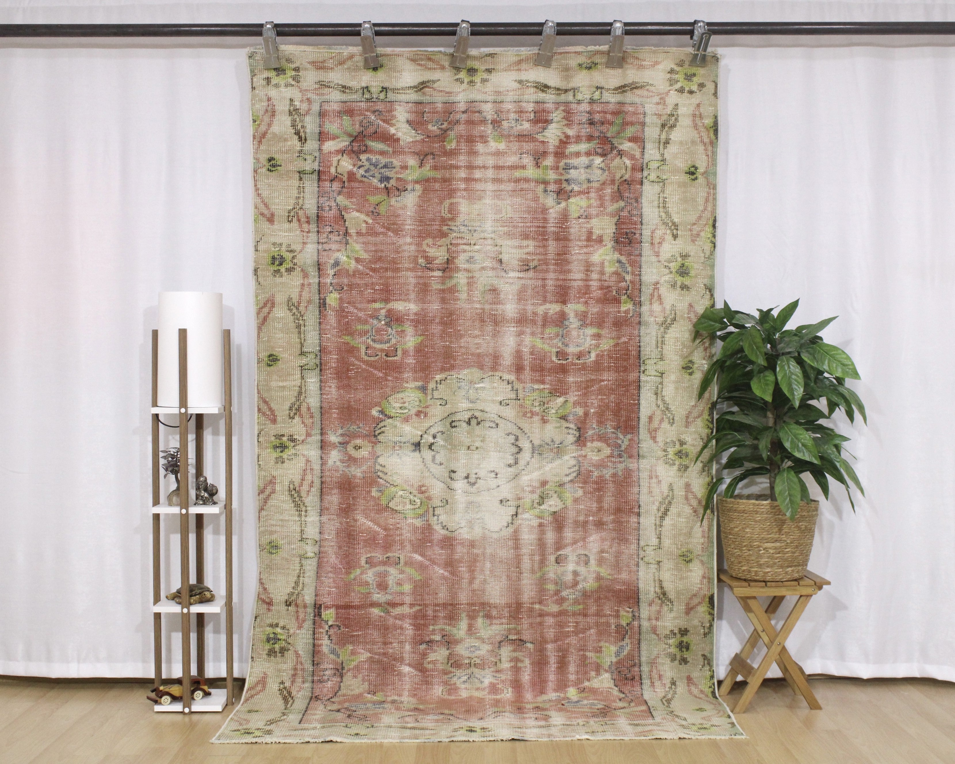 Turkish Vintage Hand-Knotted Wool Rug