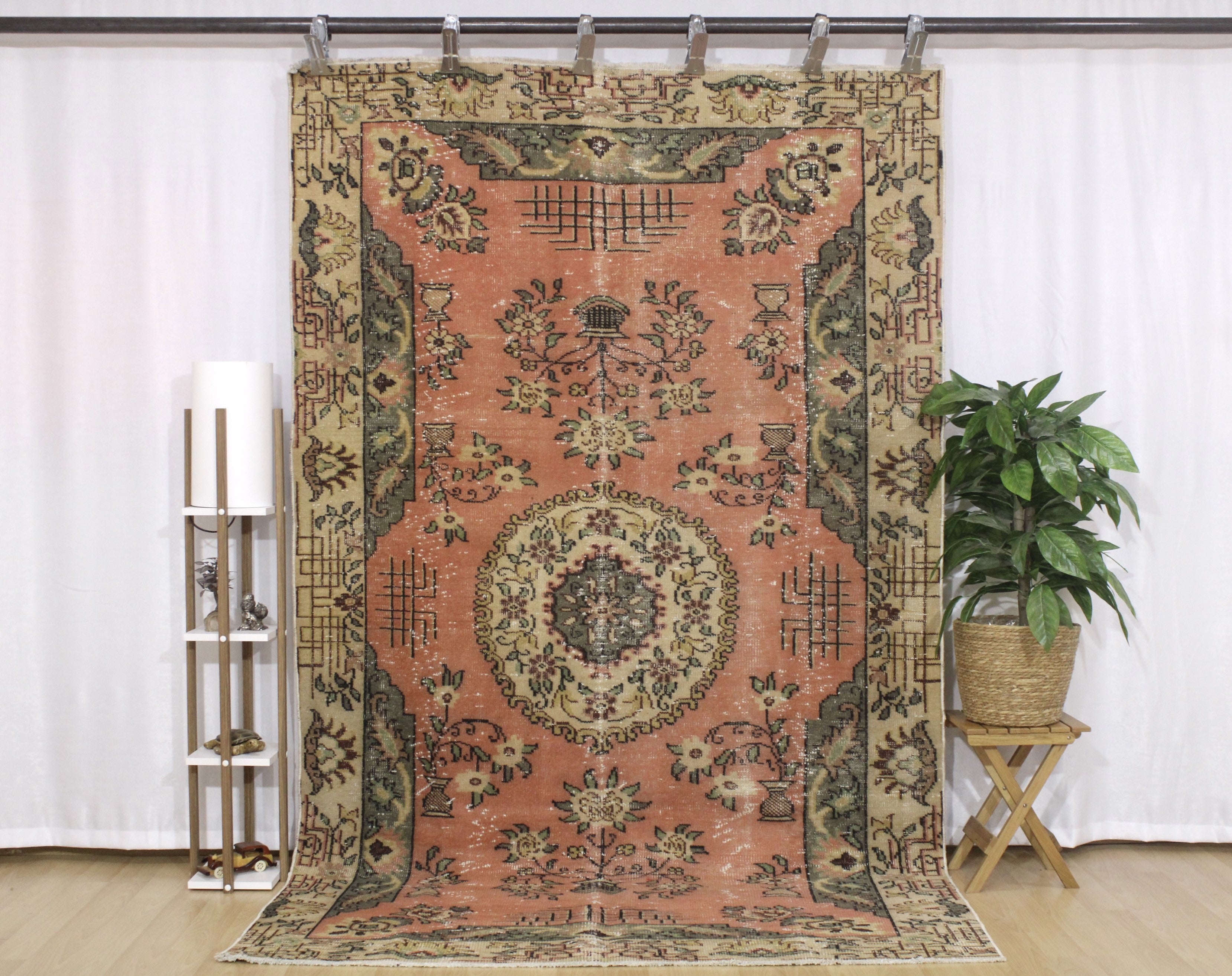 Turkish Vintage Hand-Knotted Wool Rug