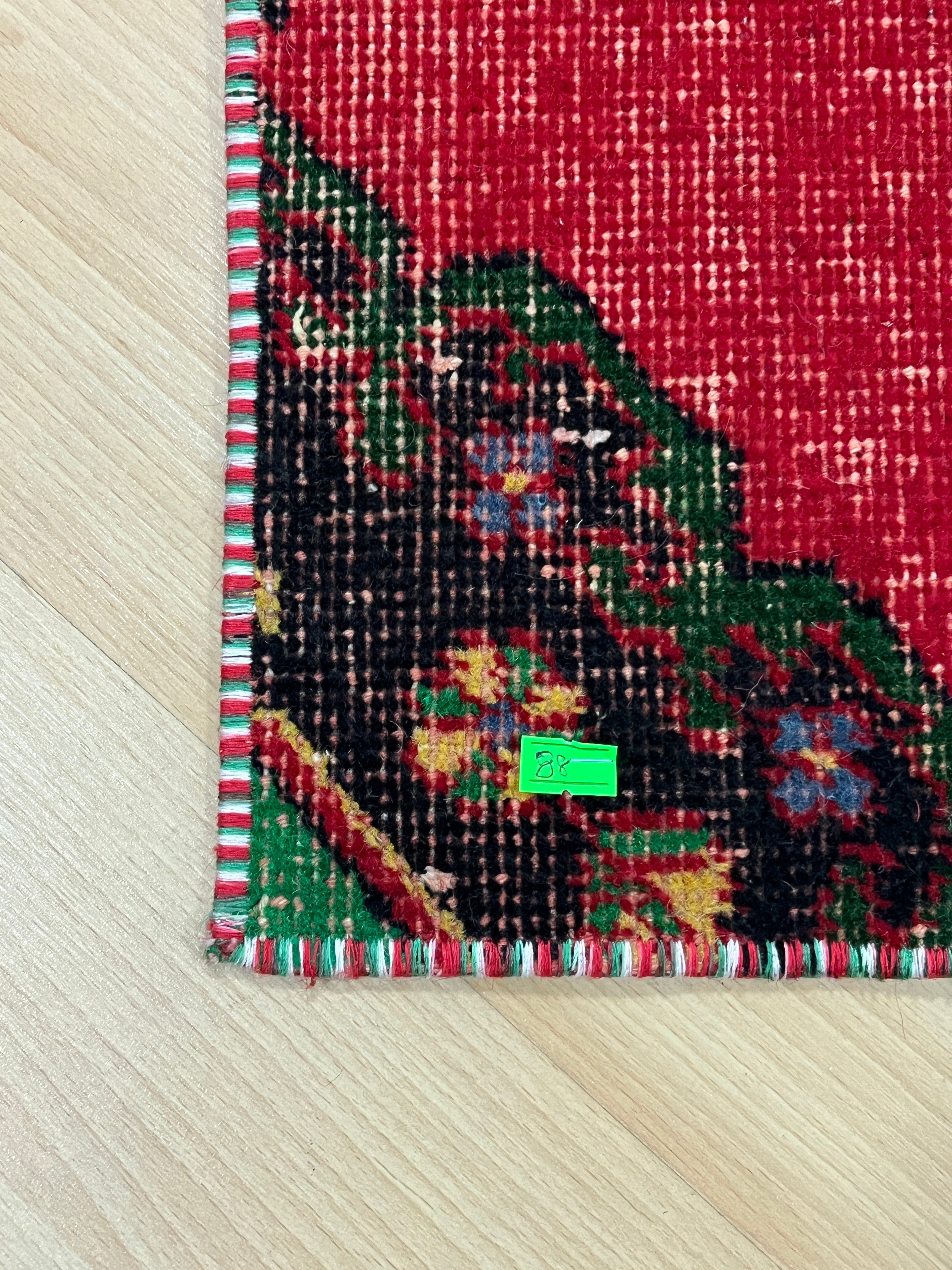 Turkish Vintage Hand-Knotted Wool Rug