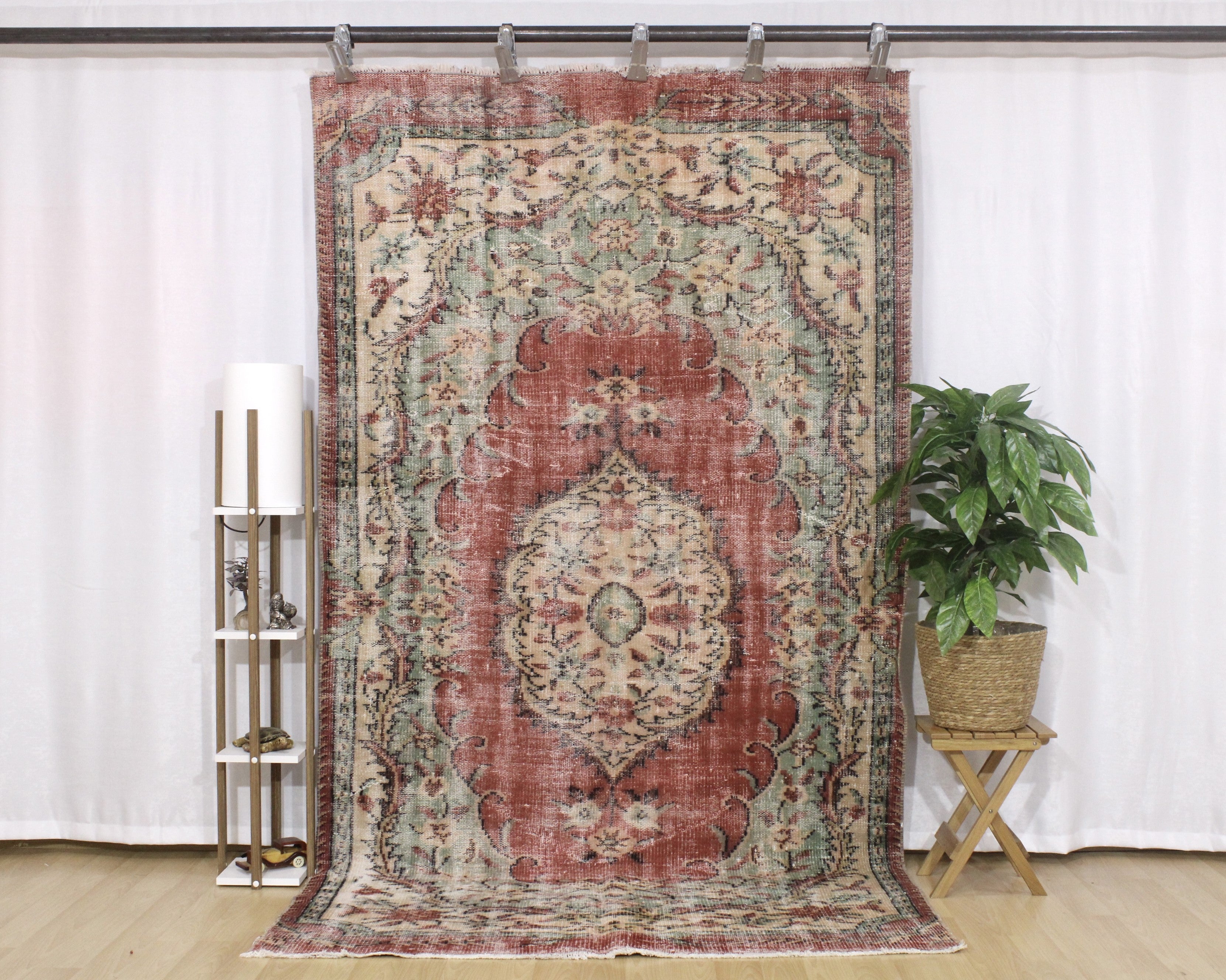 Turkish Vintage Hand-Knotted Wool Rug