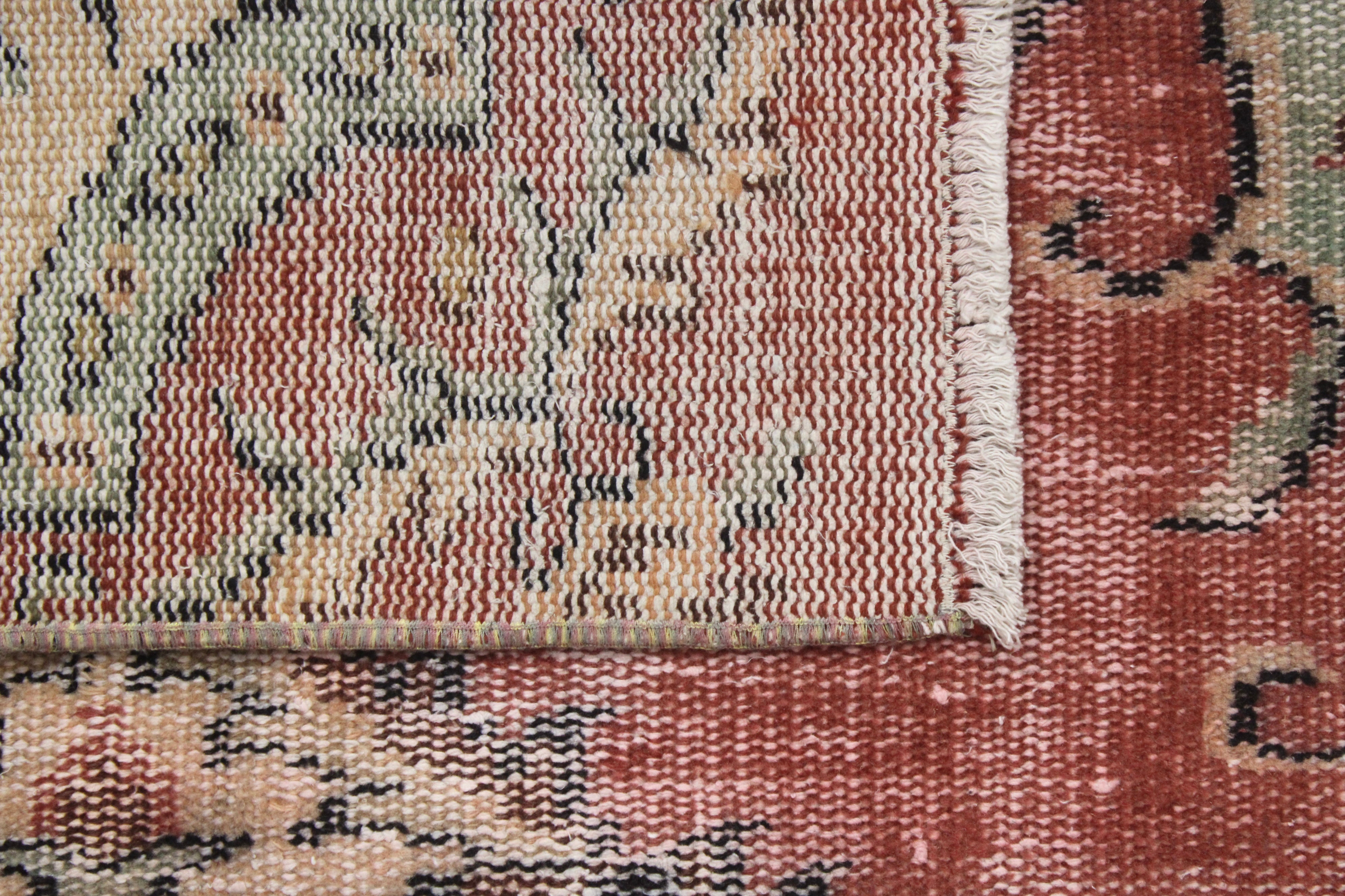 Turkish Vintage Hand-Knotted Wool Rug