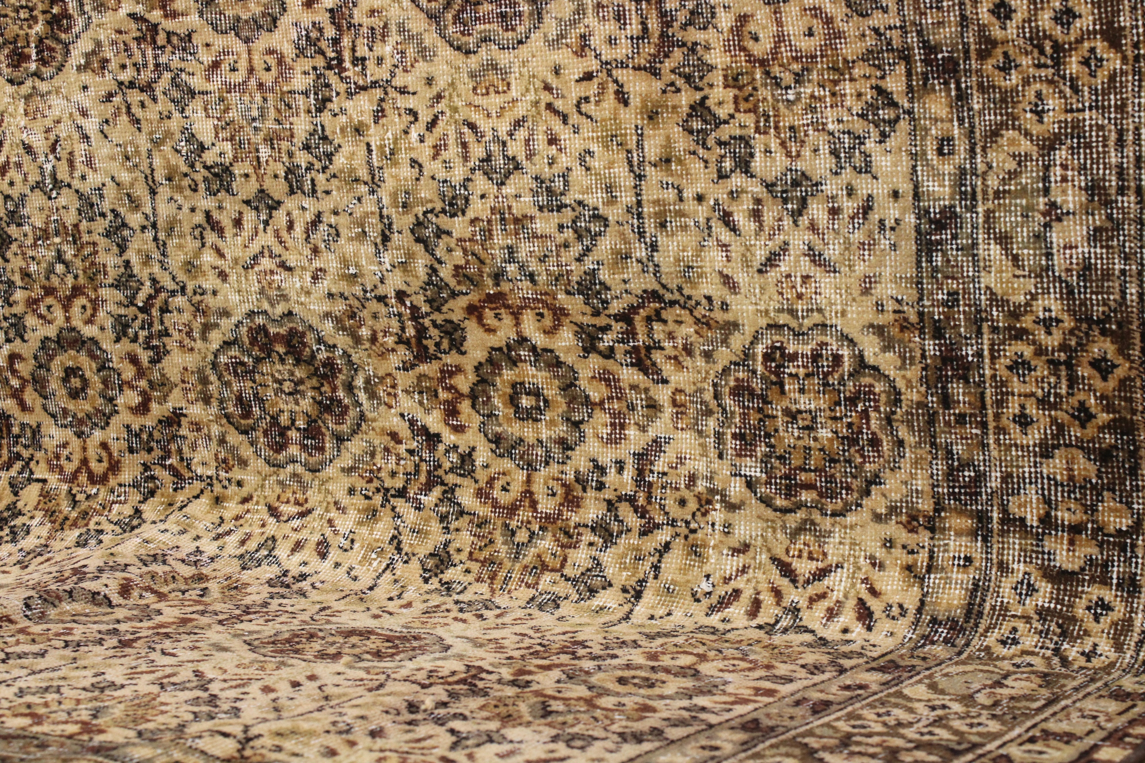 Turkish Vintage Hand-Knotted Wool Rug