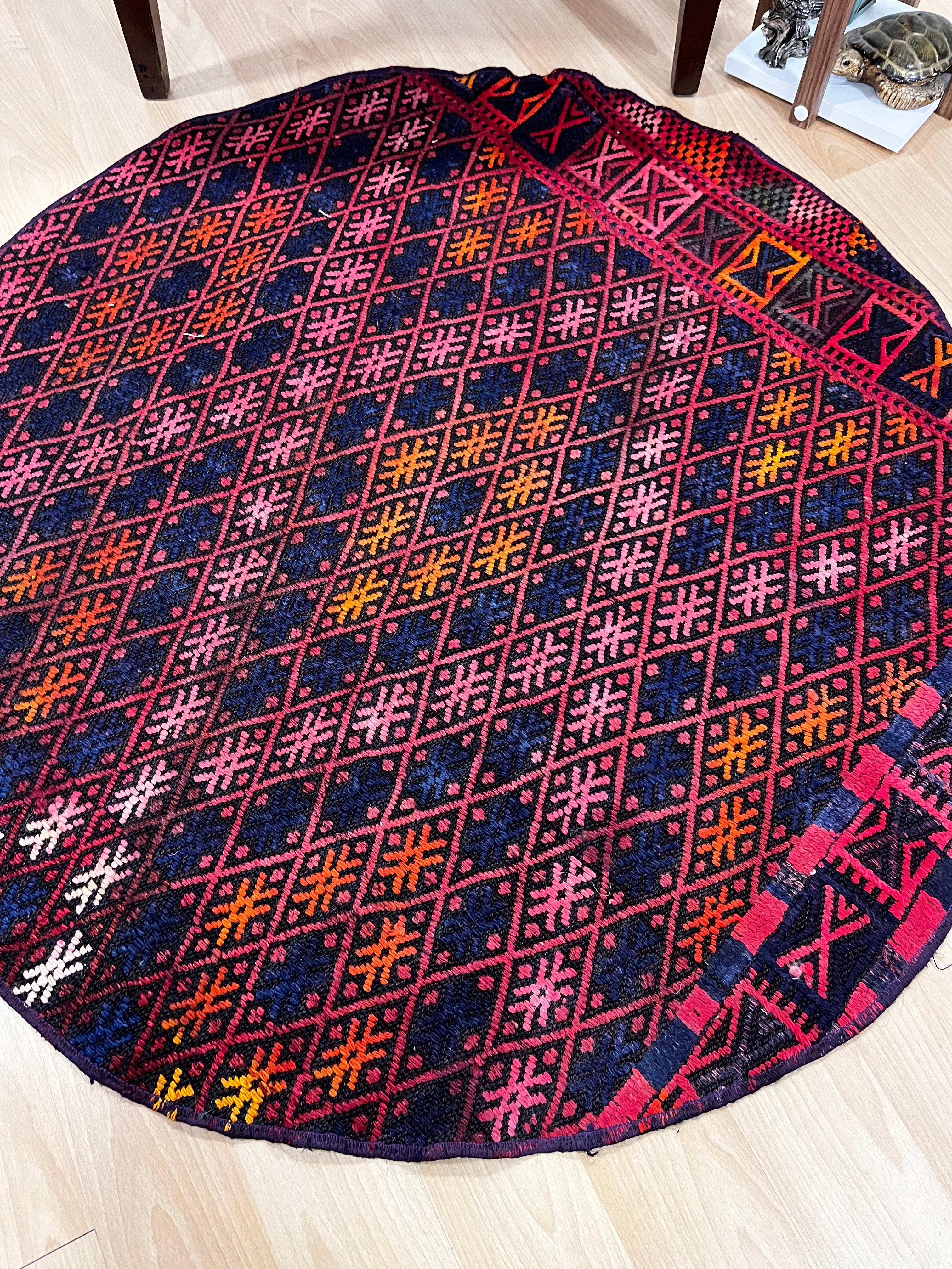 Authentic Handwoven Turkish Round Kilim