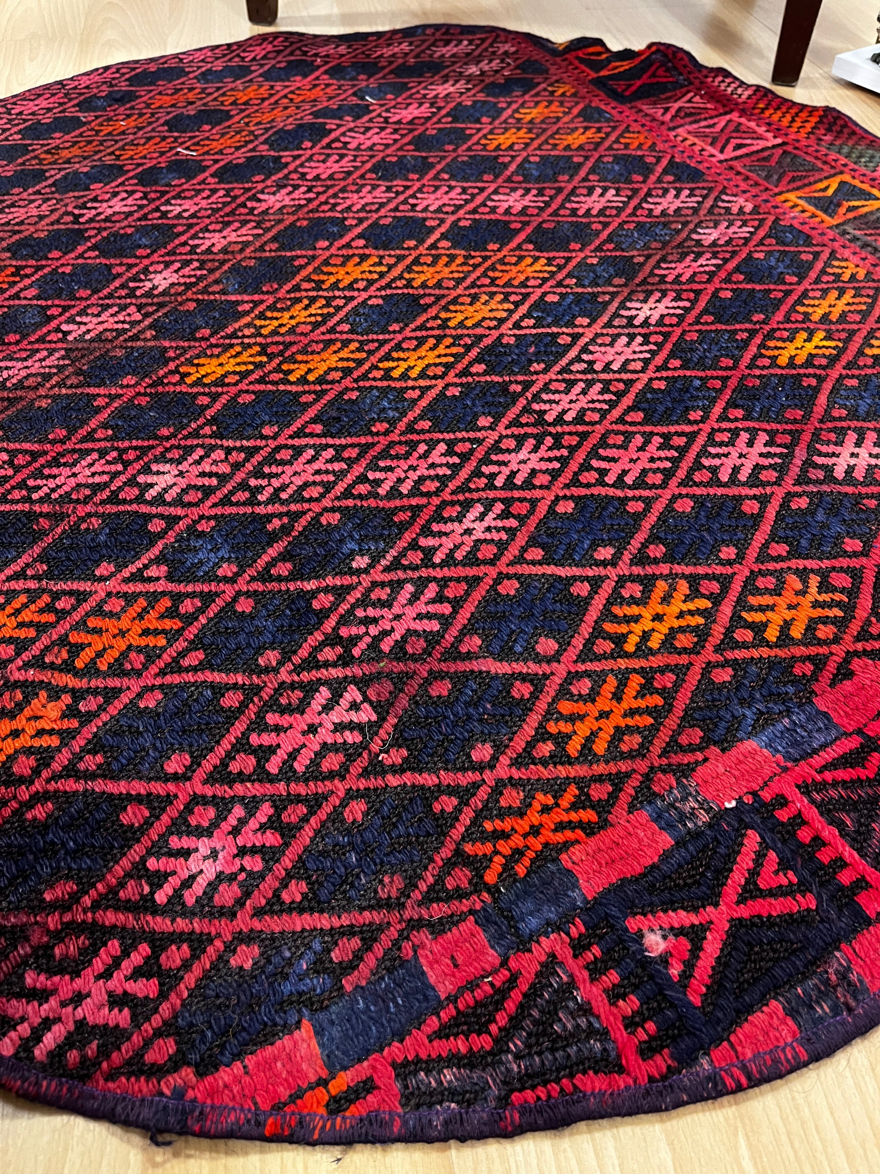 Authentic Handwoven Turkish Round Kilim