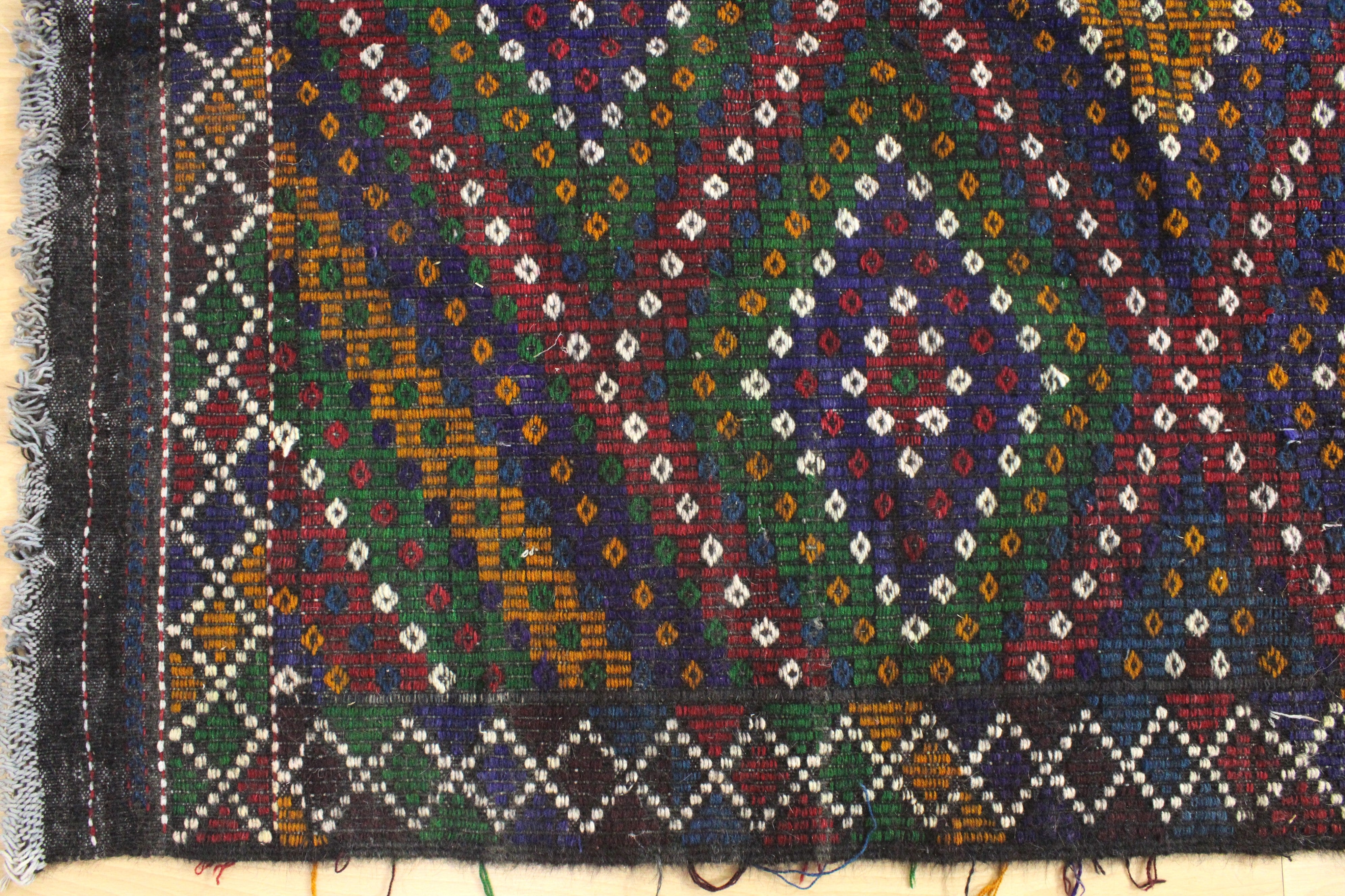 El Dokuma Anadolu Kök Boya Yün Kilim