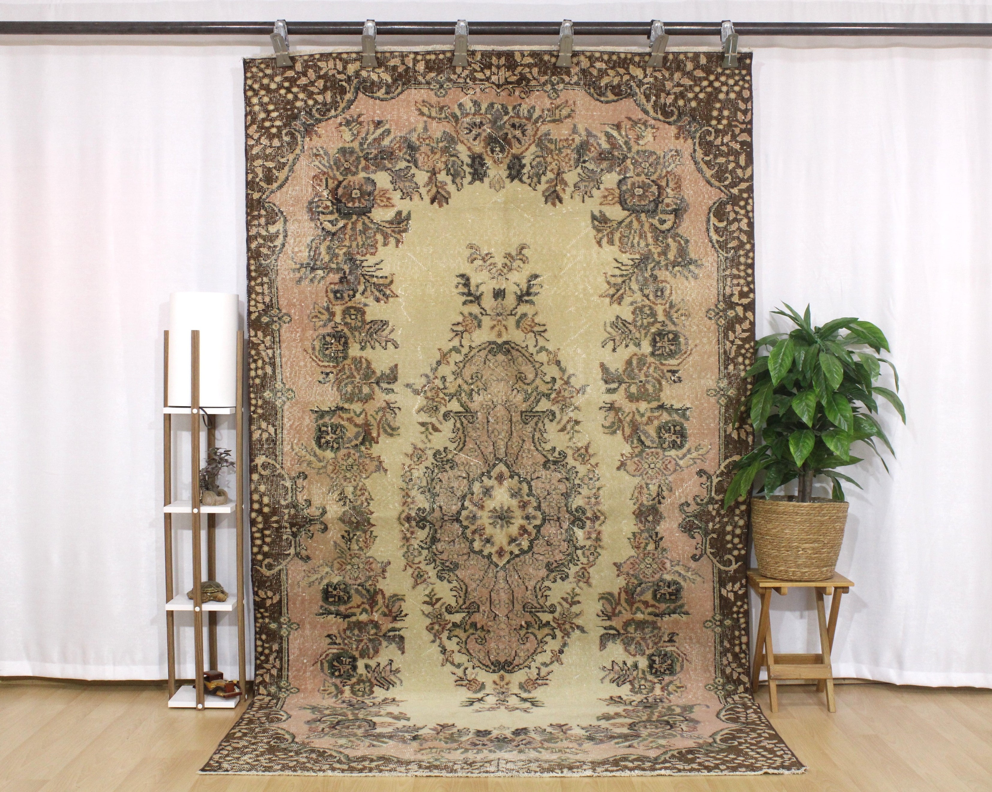 Turkish Vintage Hand-Knotted Wool Rug