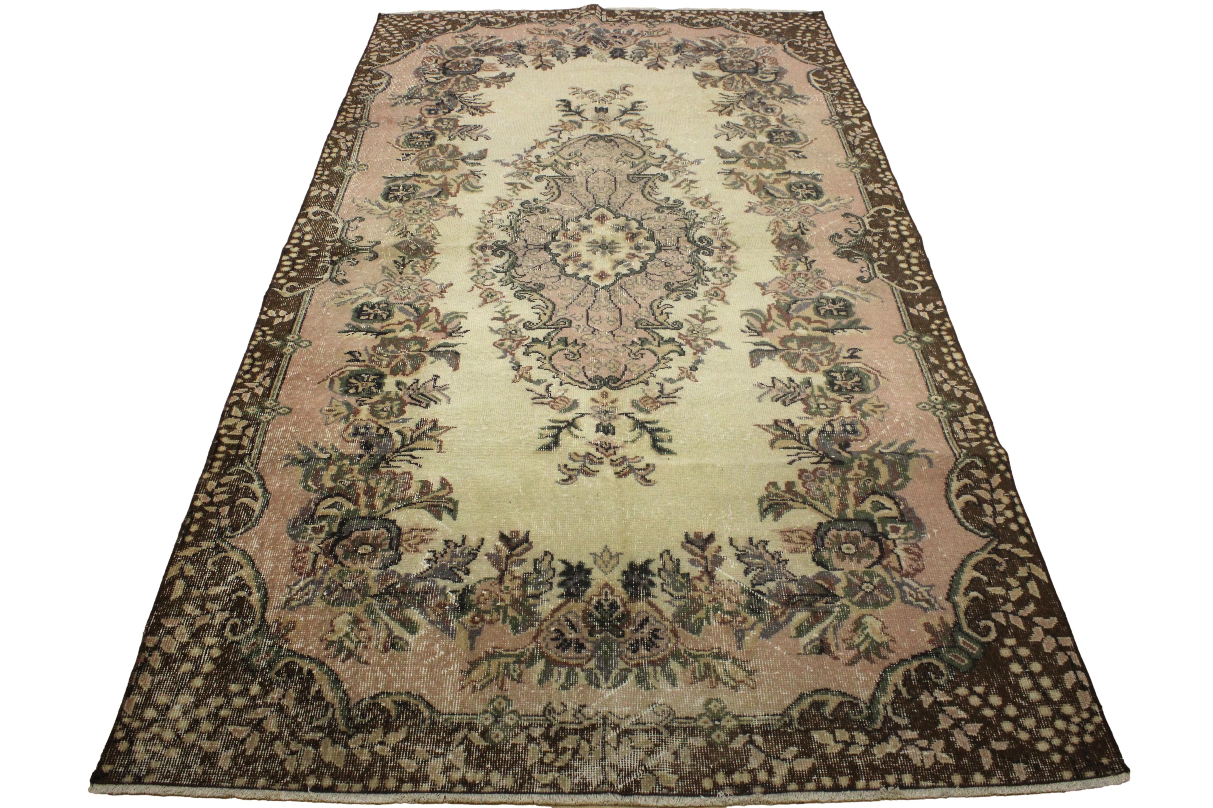 Turkish Vintage Hand-Knotted Wool Rug
