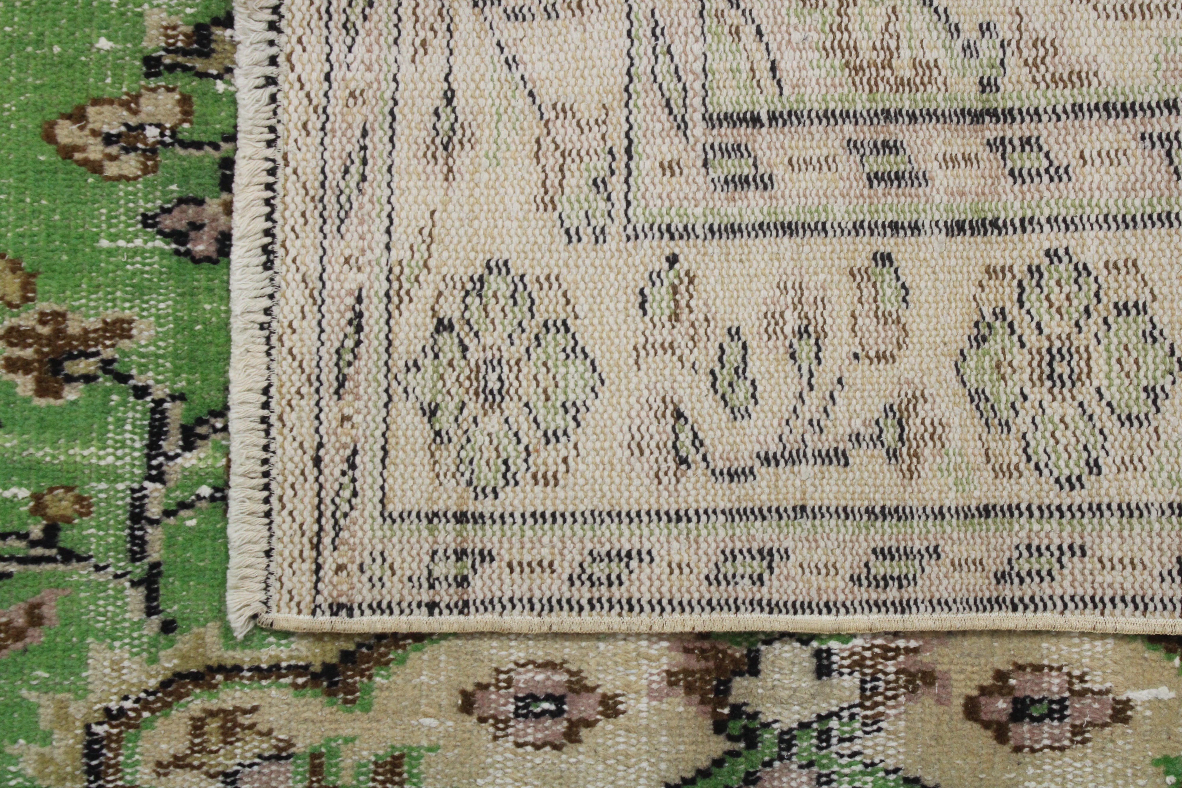 Turkish Vintage Hand-Knotted Wool Rug