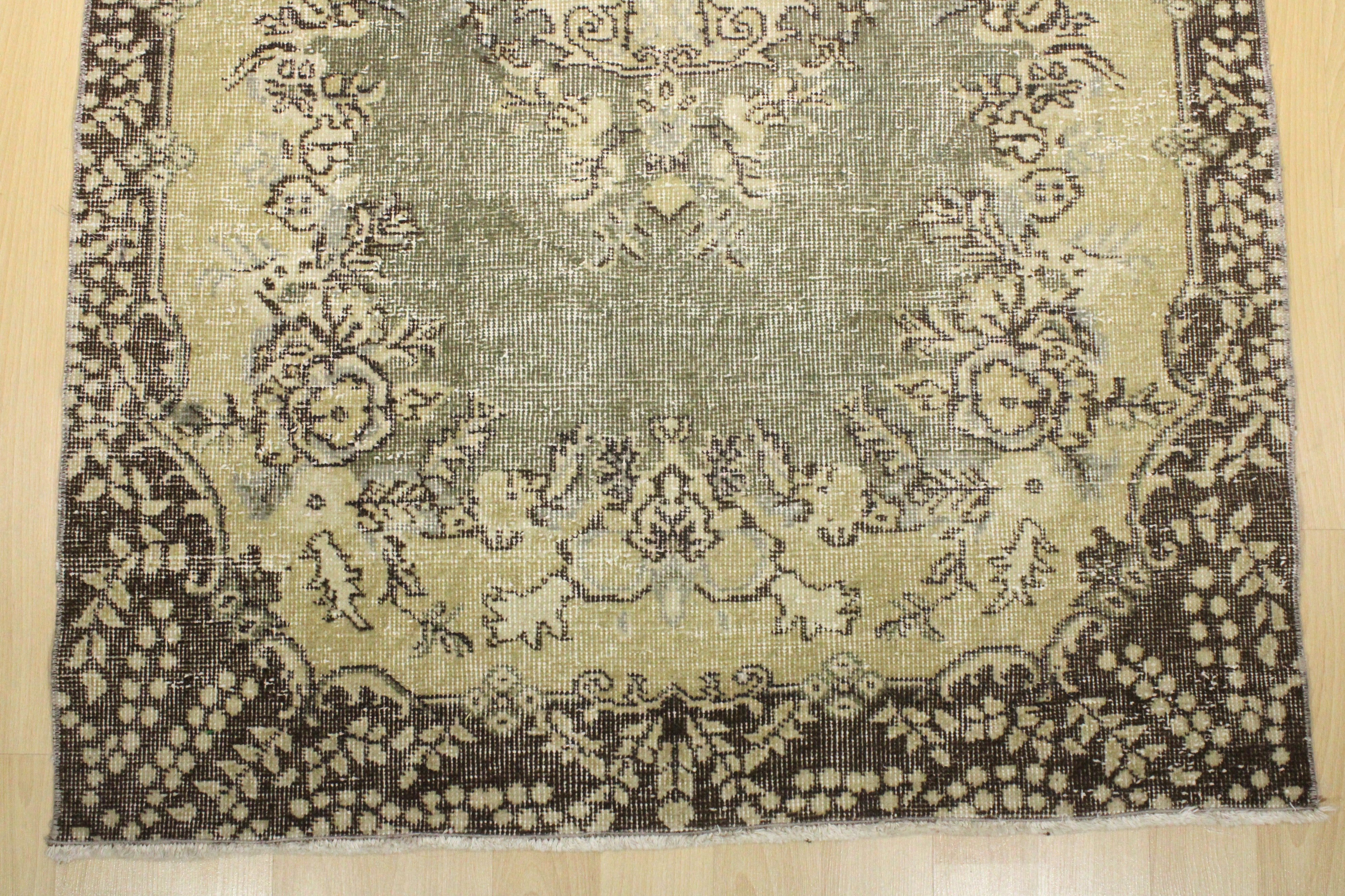 Turkish Vintage Hand-Knotted Wool Rug