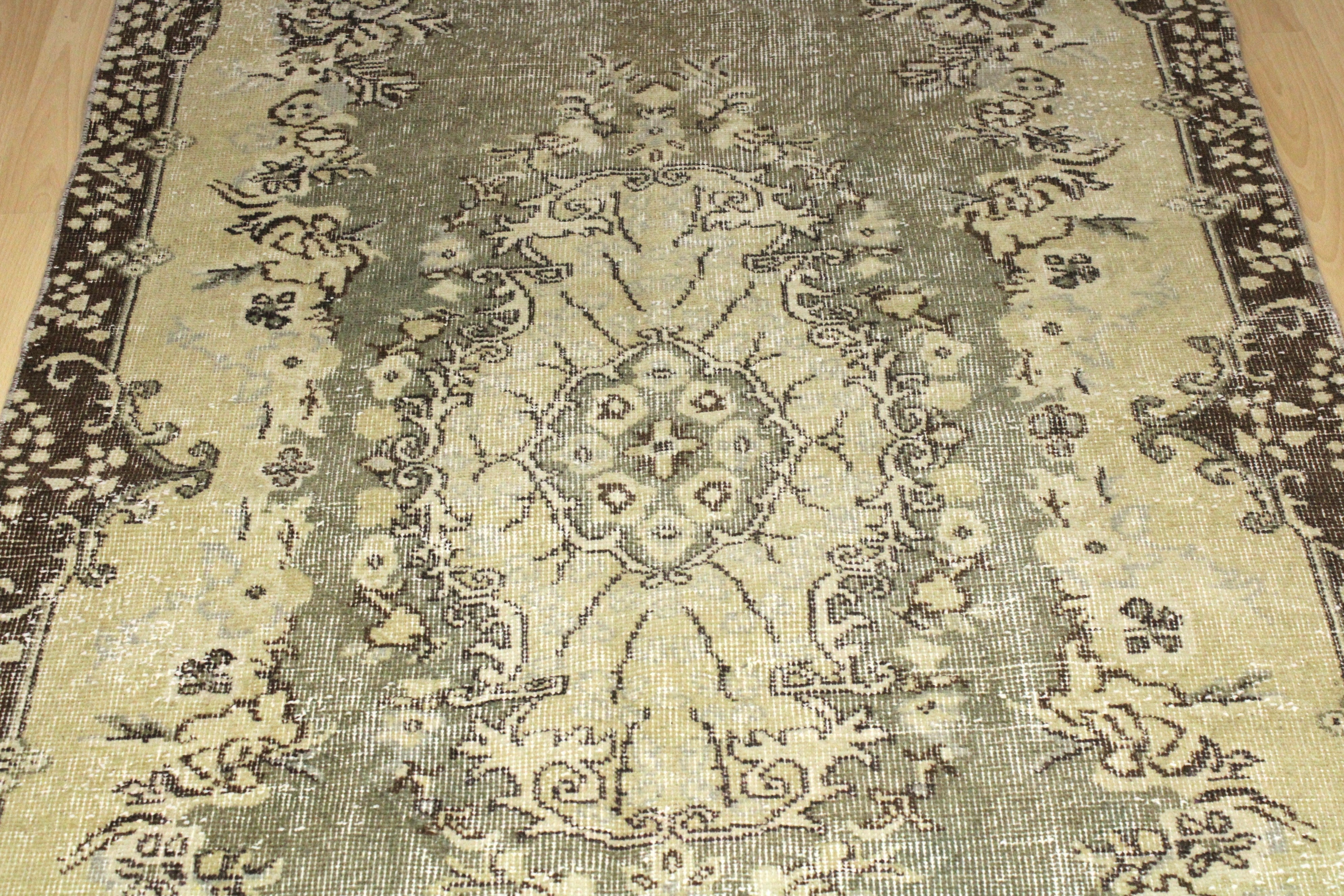 Turkish Vintage Hand-Knotted Wool Rug