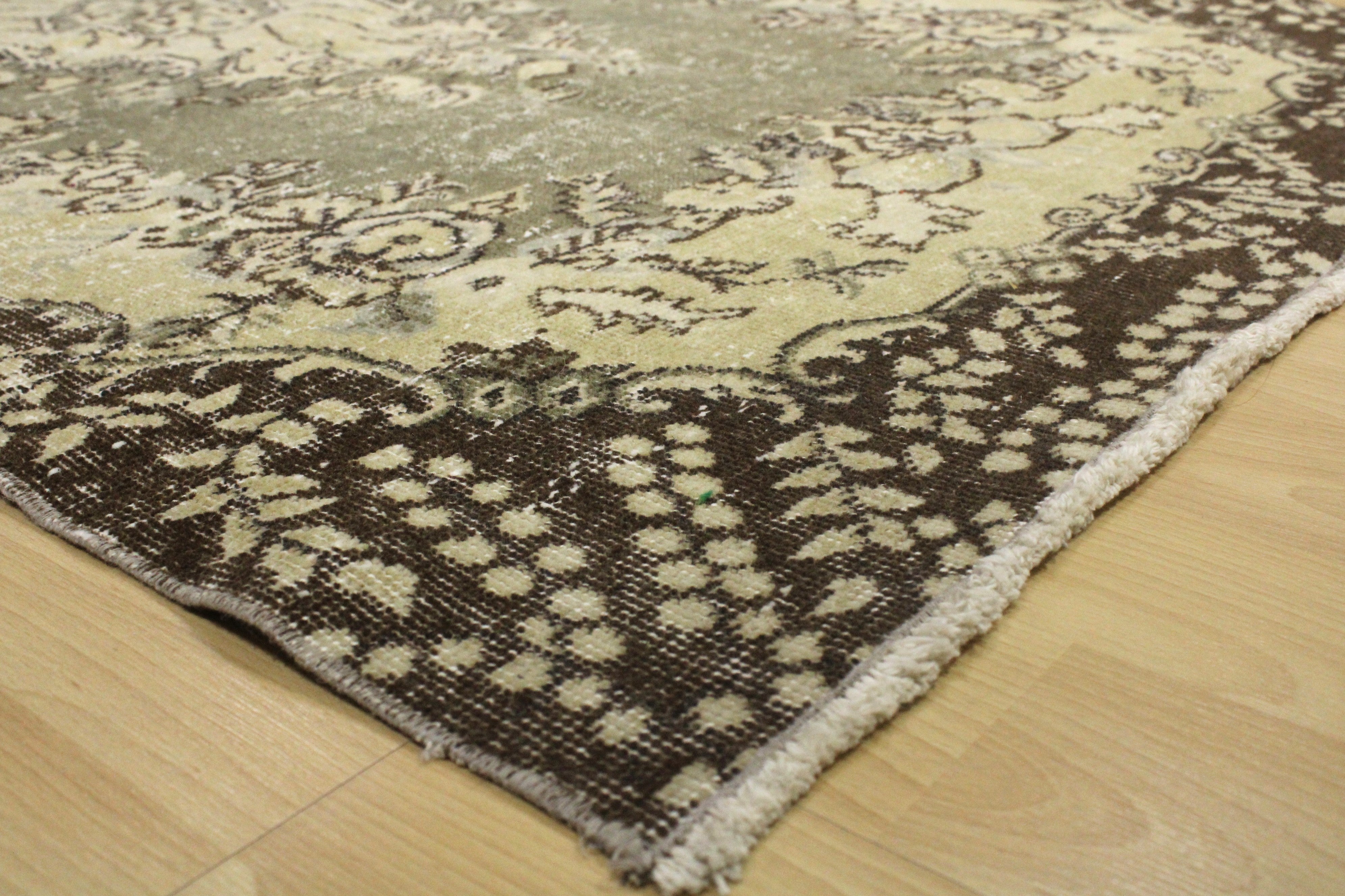 Turkish Vintage Hand-Knotted Wool Rug