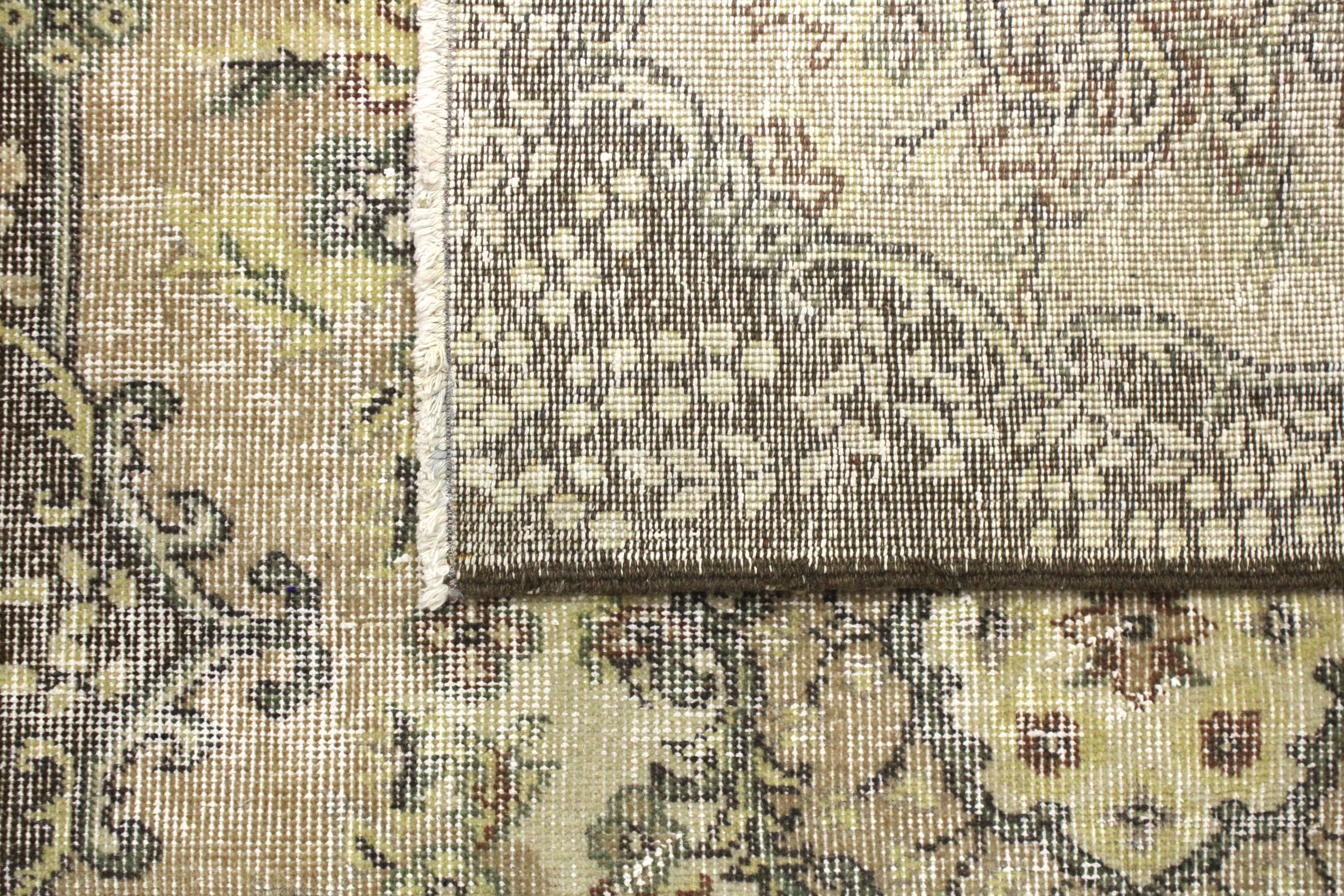 Turkish Vintage Hand-Knotted Wool Rug