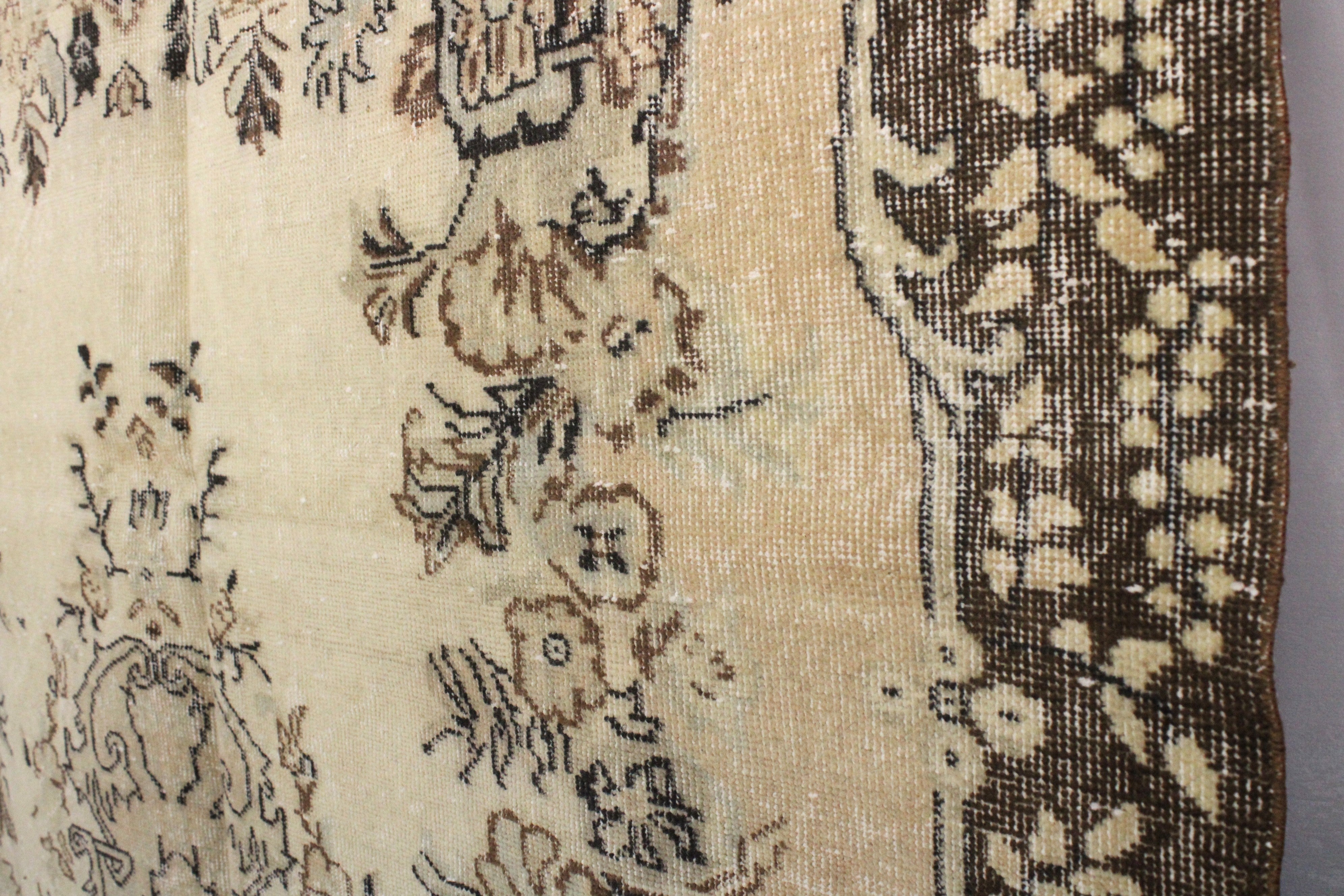 Turkish Vintage Hand-Knotted Wool Rug