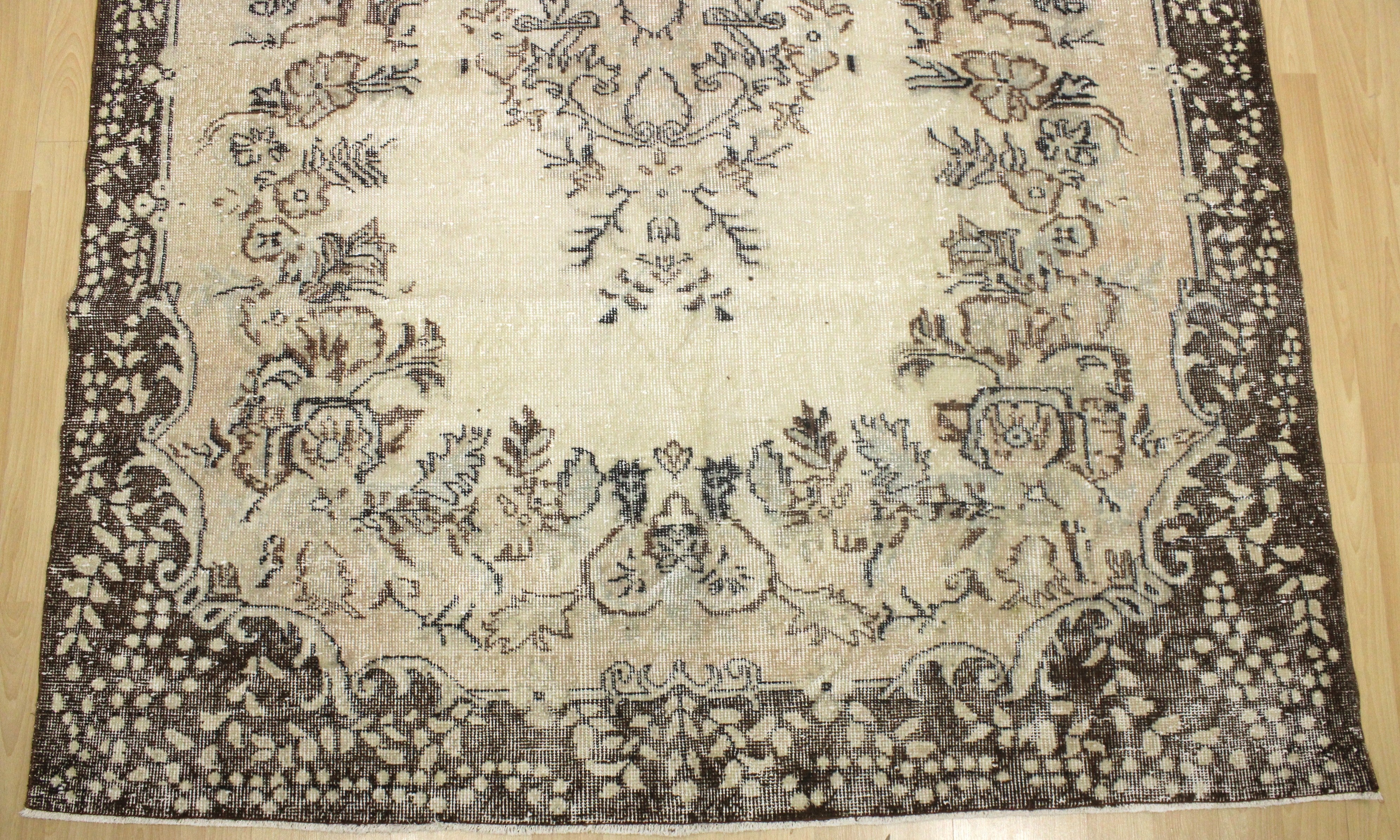 Turkish Vintage Hand-Knotted Wool Rug