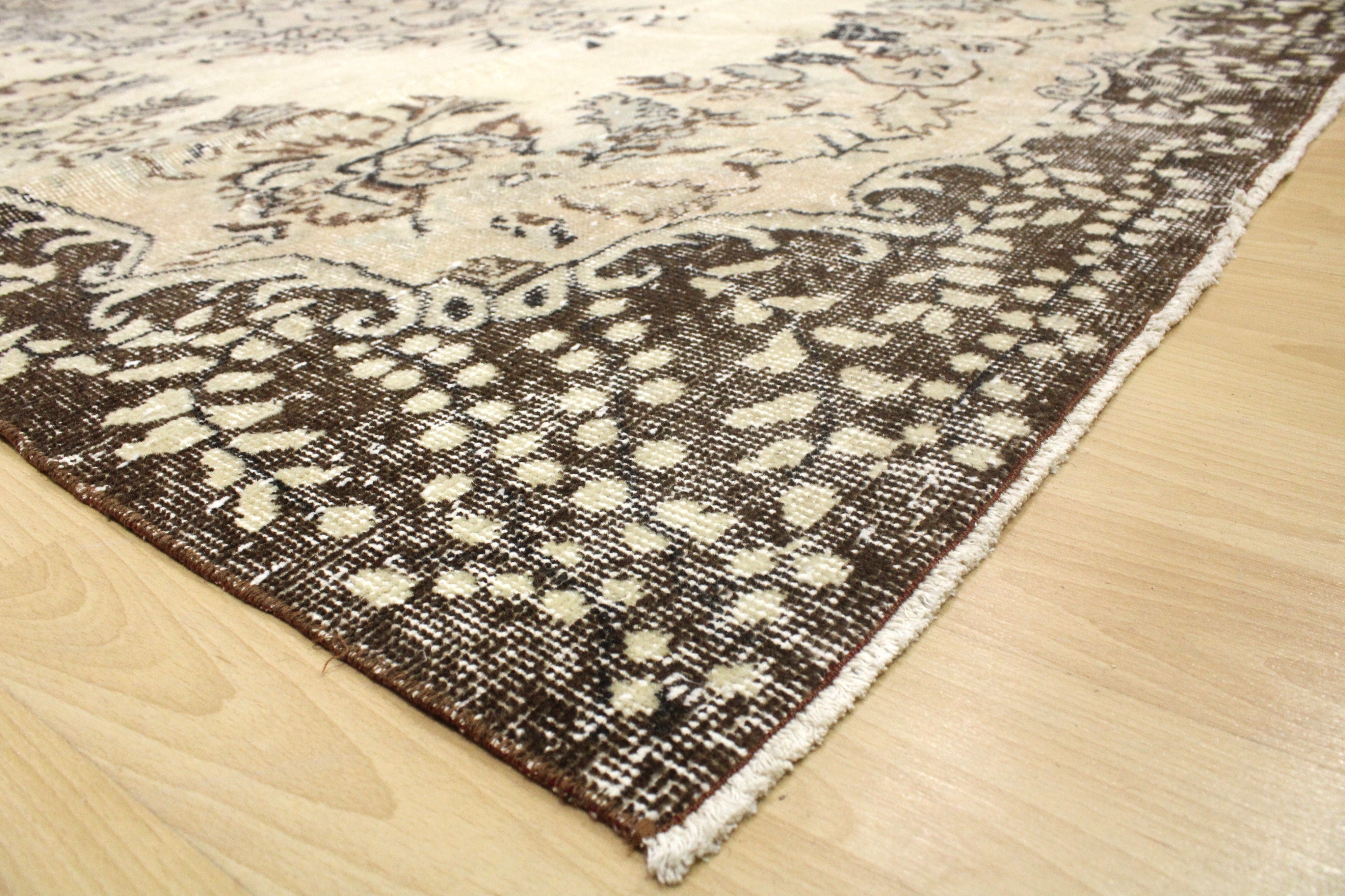 Turkish Vintage Hand-Knotted Wool Rug