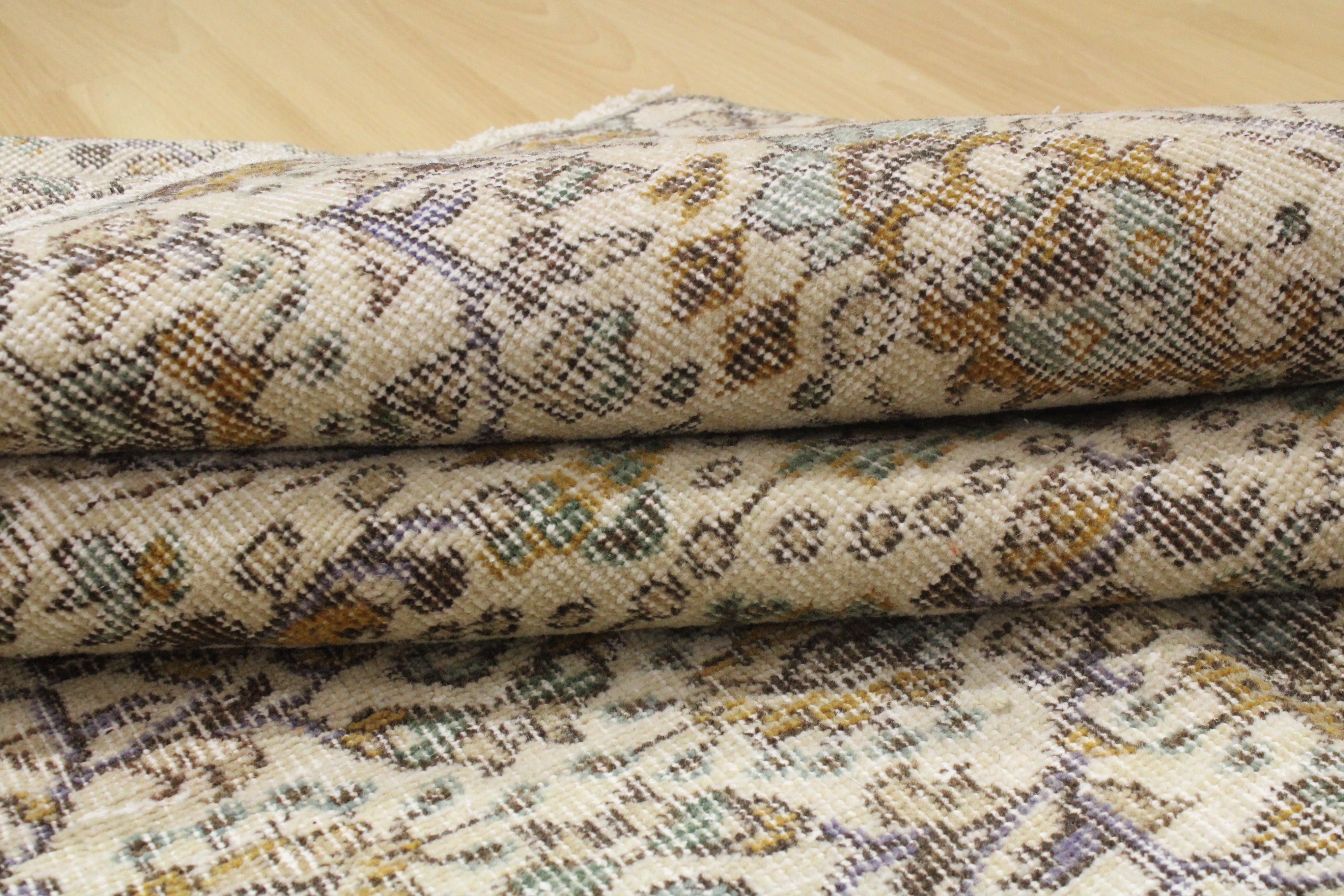 Turkish Vintage Hand-Knotted Wool Rug