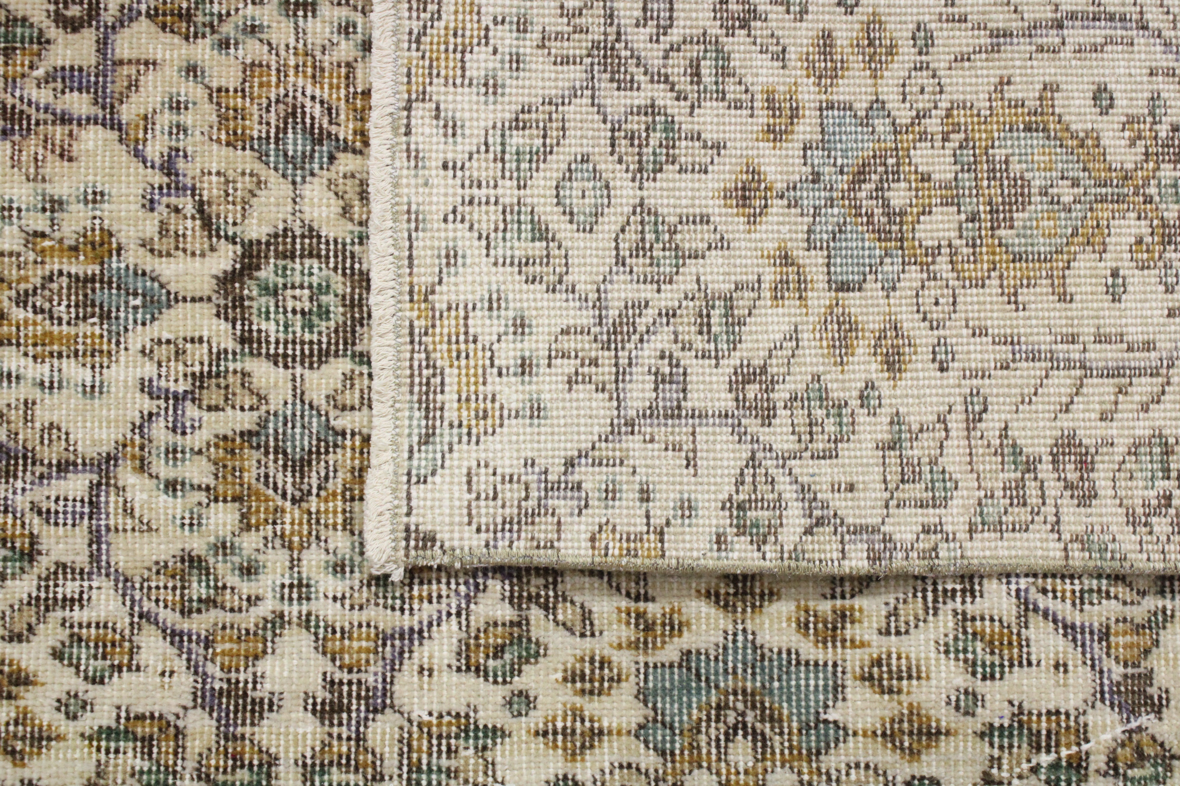 Turkish Vintage Hand-Knotted Wool Rug