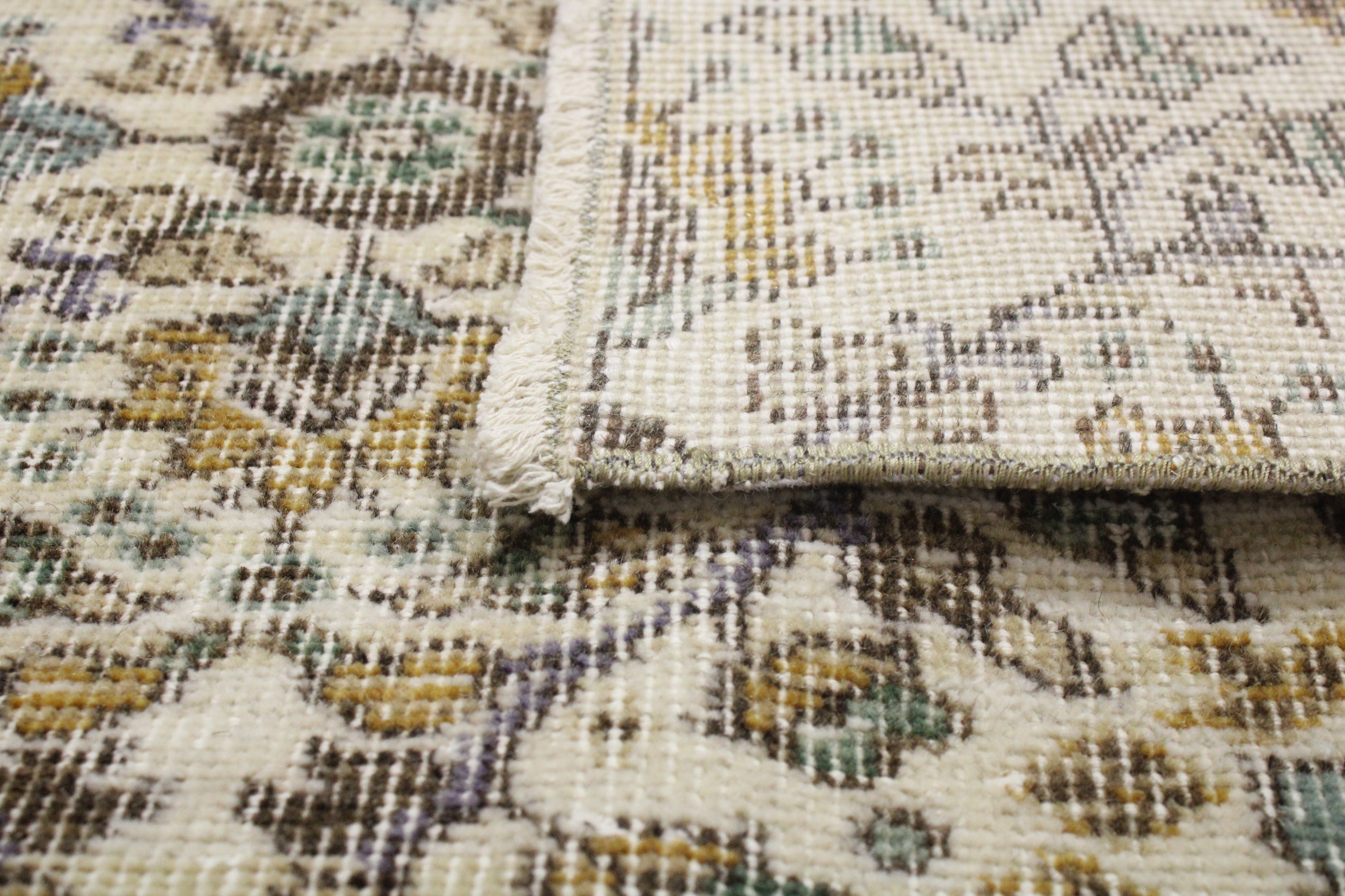 Turkish Vintage Hand-Knotted Wool Rug